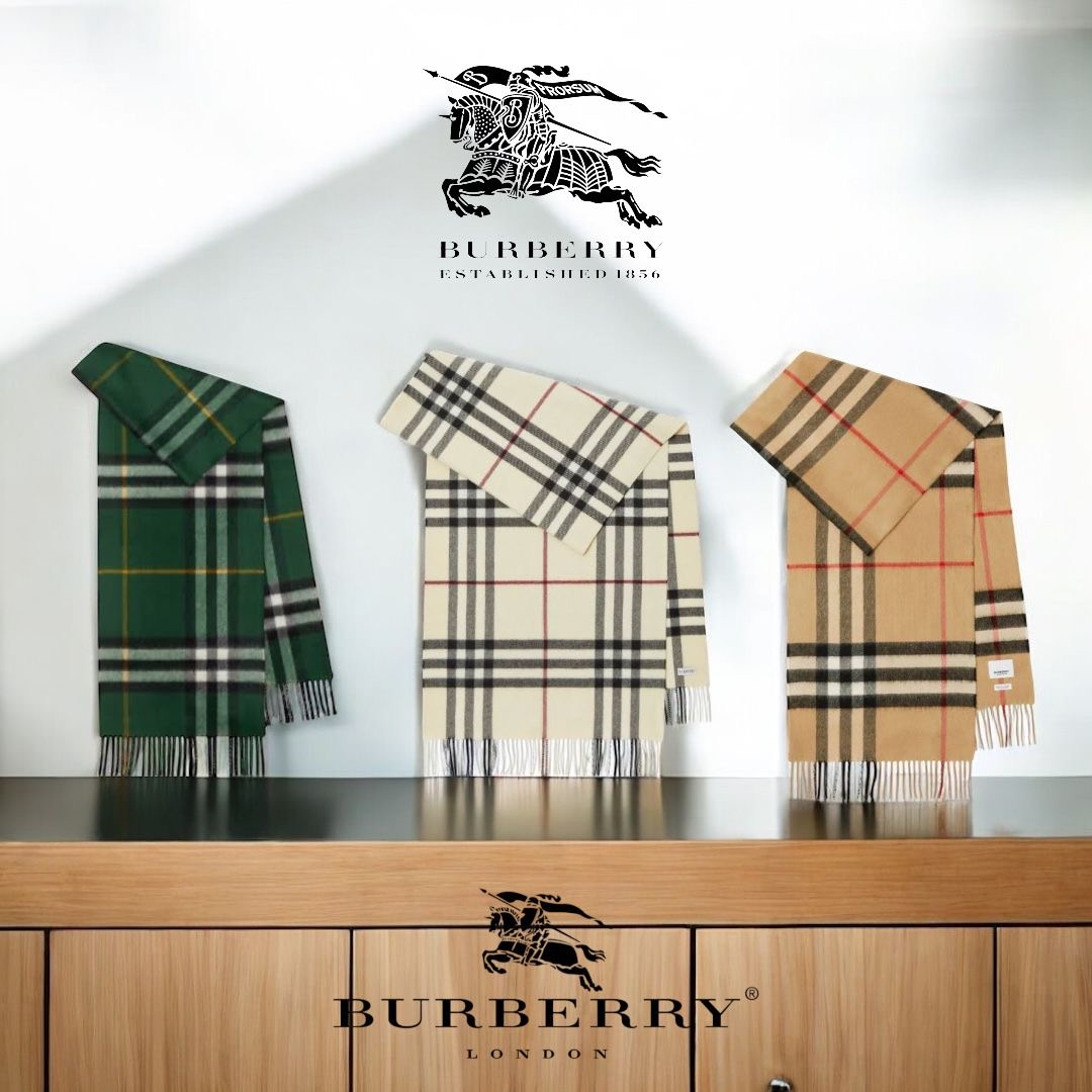 Burberry Scarves 100% Cashmere Wool: 10 Pcs