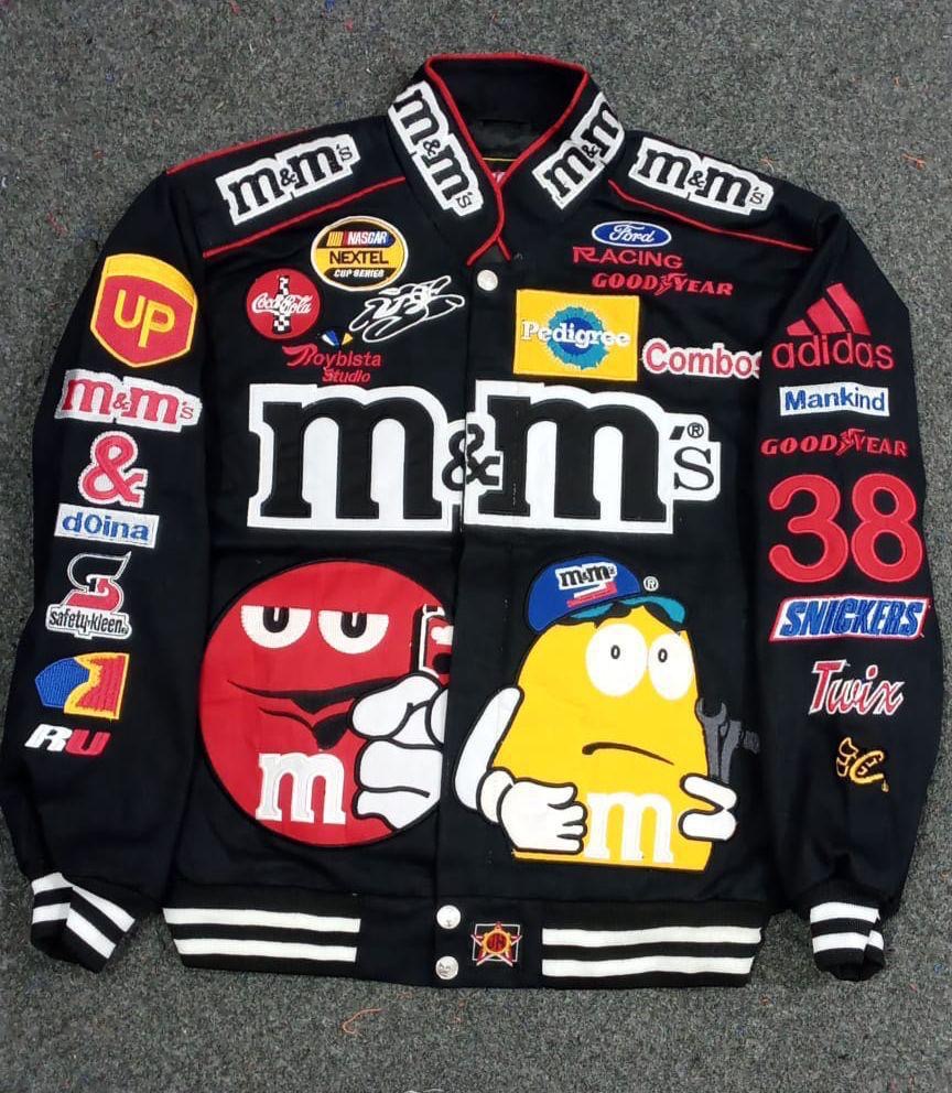M&Ms Rework-Stil Nascar-Jacken
