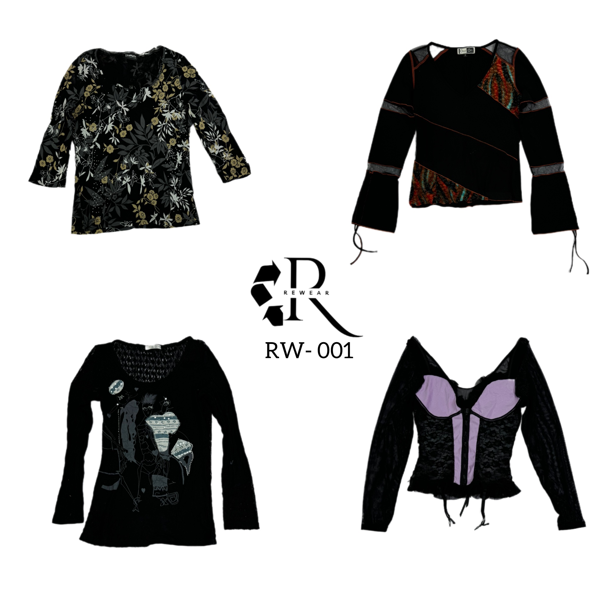 Y2K Black Rave Full Sleeve Tops (RW -001)