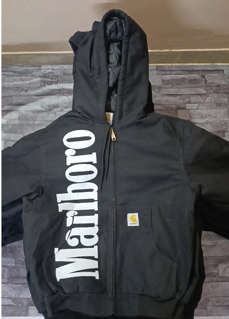 Jaquetas Carhartt x Marlboro Active Black Rework Style - MOQ 25 peças