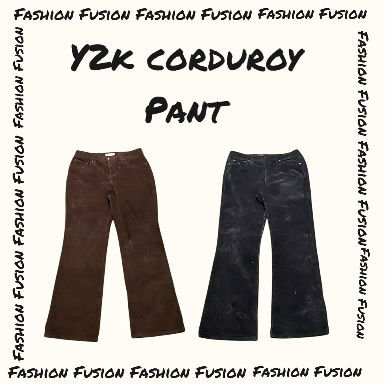 Y2k flared corduroy pants (FF-555)