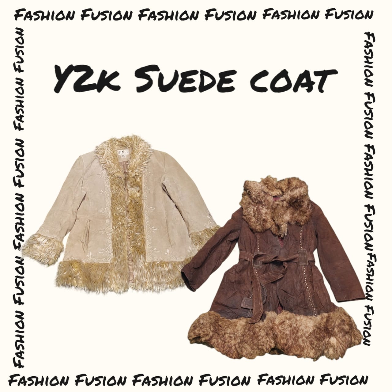 Y2k long-mid Suede Afghan coats (FF-558)