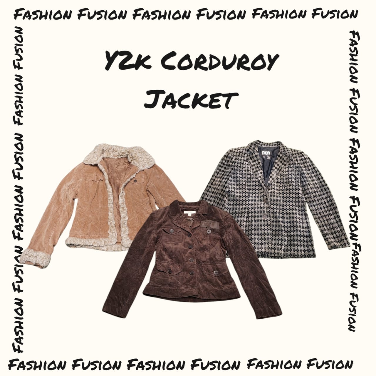 Y2k mix corduroy jacket (FF-566)