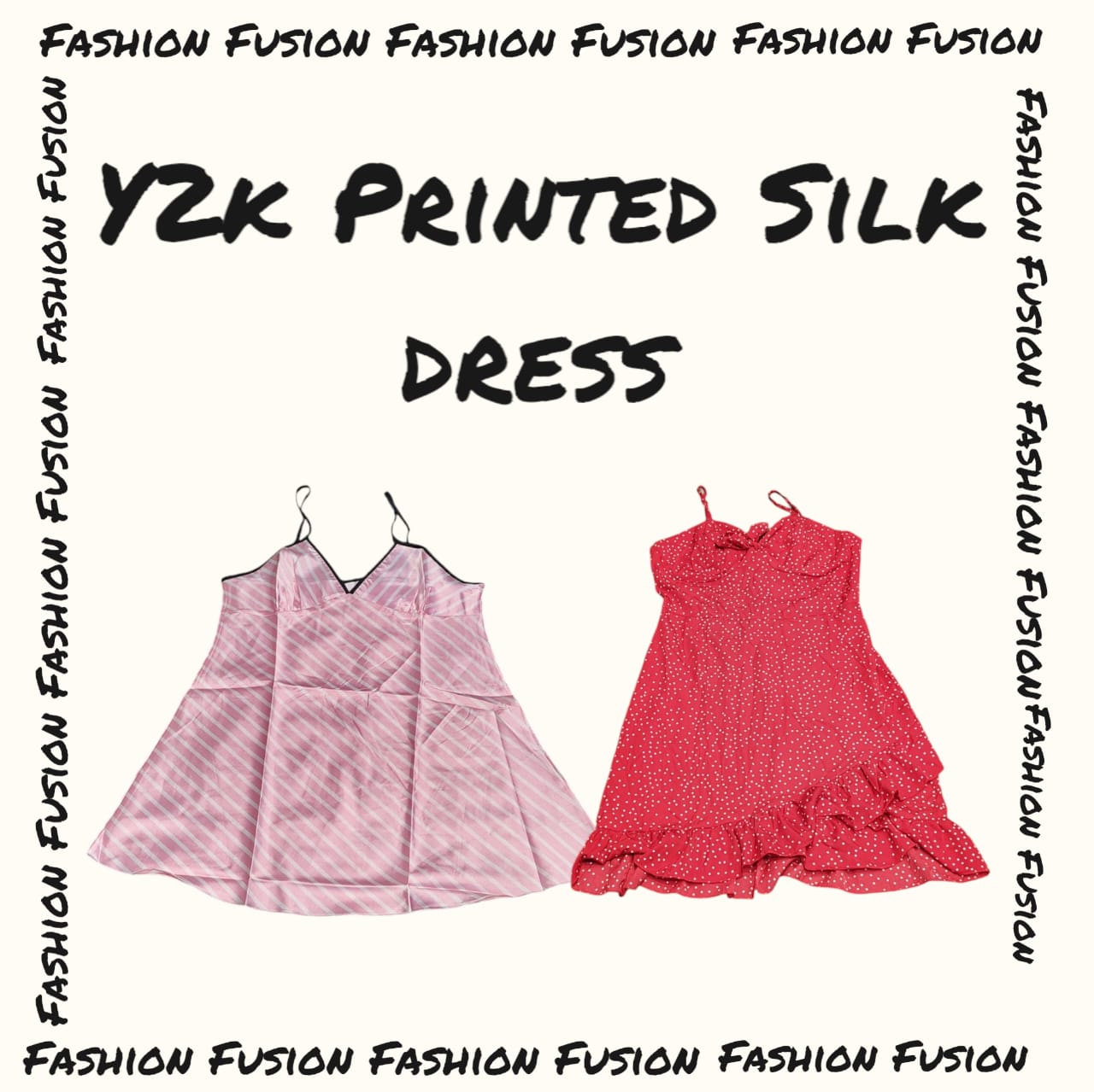 Y2k printed slik dress (FF-571)