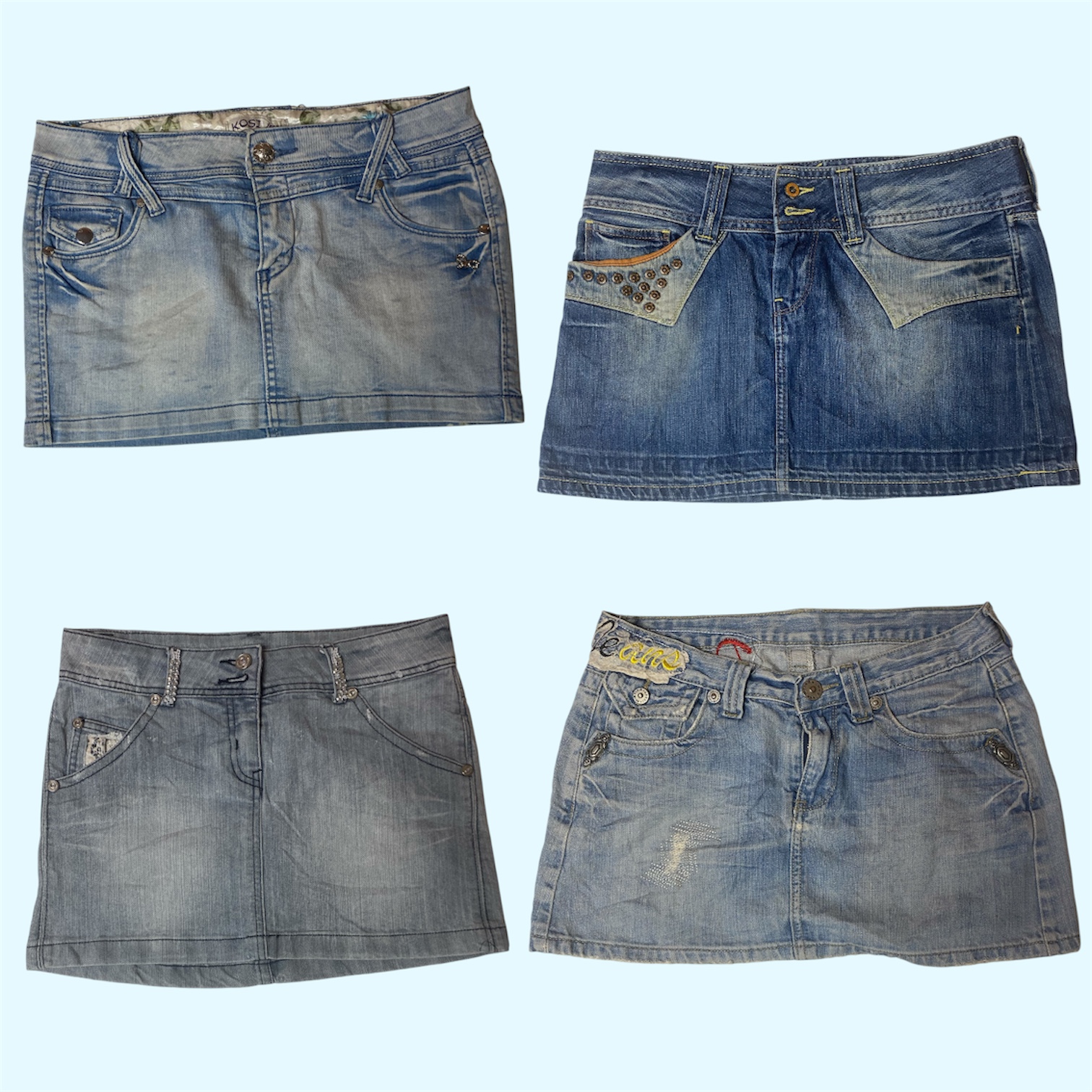 【SHAMAN Electro】サイバー ミニスカート レイヴ　y2k Y2K Cyber Era Denim Mini Skirts (TS-298) | Vintage Wholesale