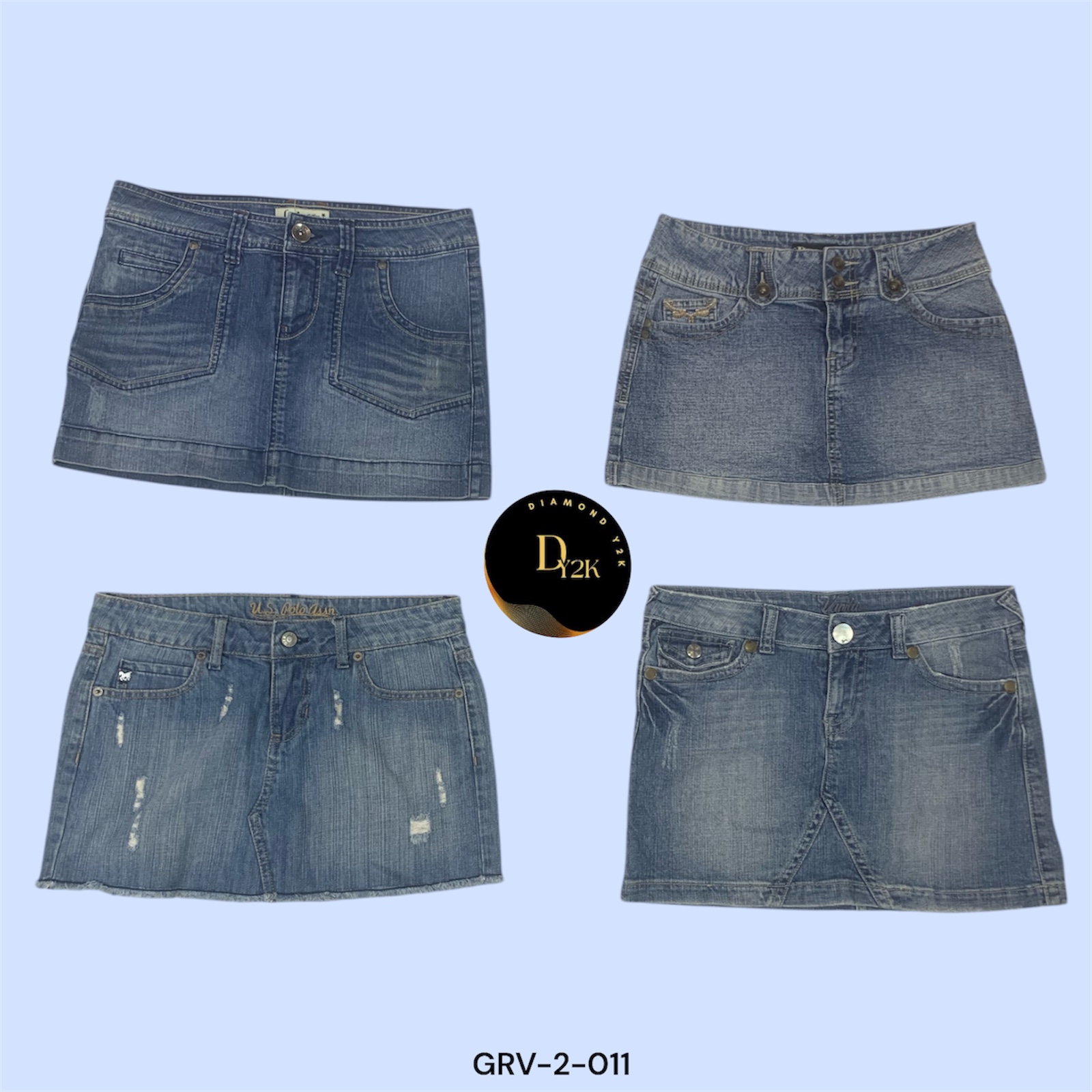 Distressed Denim Mini Skirt (GRV-2-011)