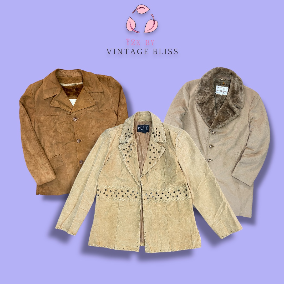 🖤 Giacca in pelle scamosciata Y2K – Estetica vintage anni 2000 🖤