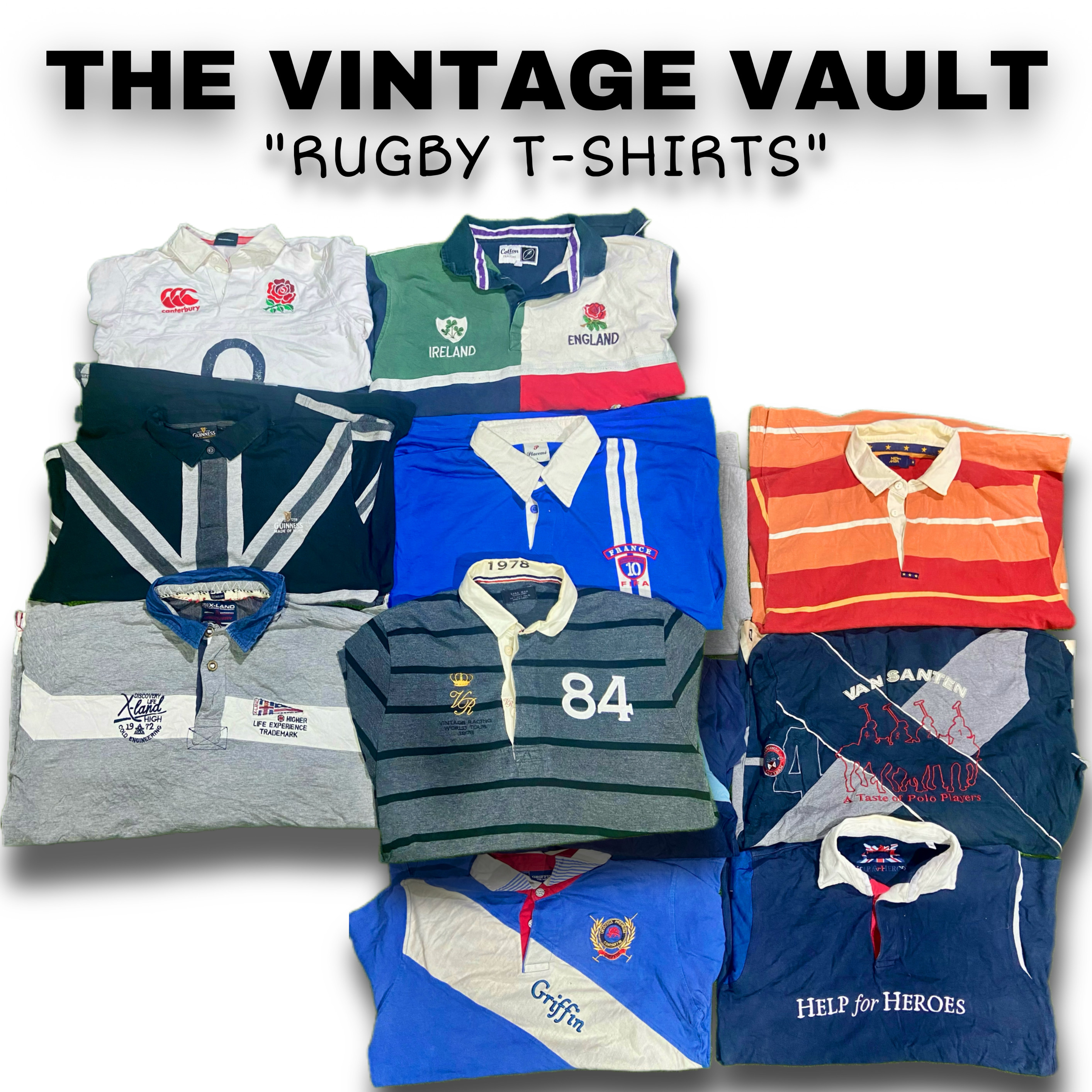 T-shirts de rugby non marqués - 50 pièces