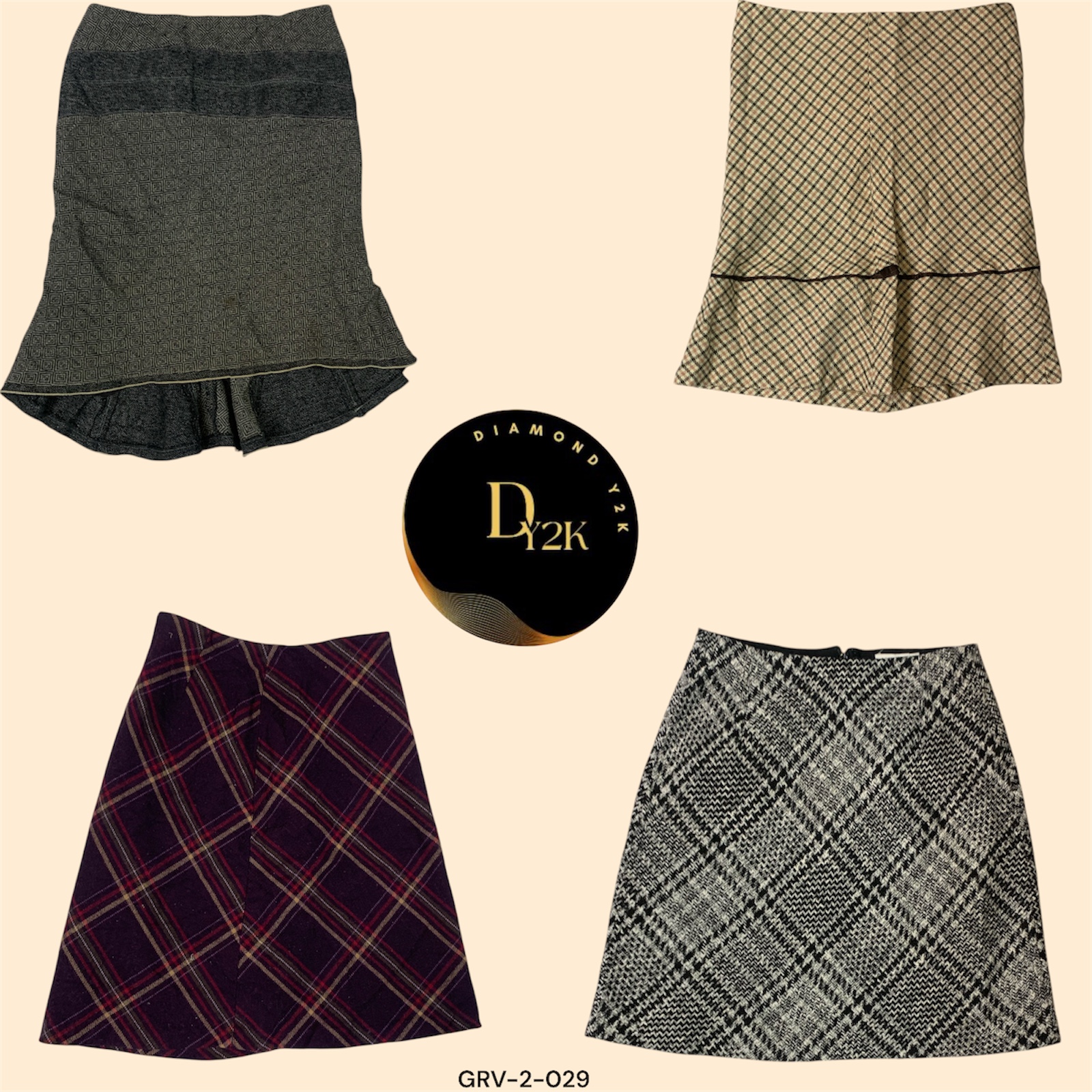 Y2K Wool Midi Skirts for a Classic Look (GRV-2-029)