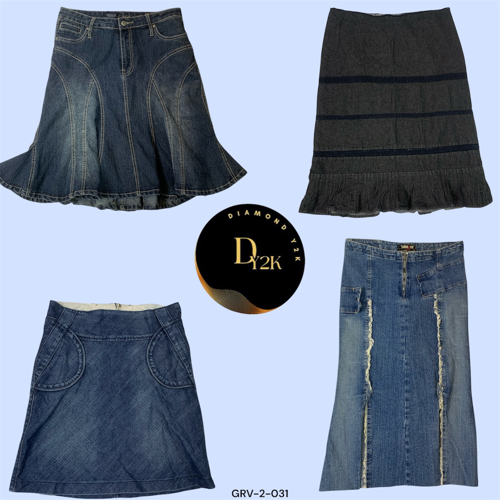 Saia Midi de Jeans Clássica Y2K (GRV-2-031)