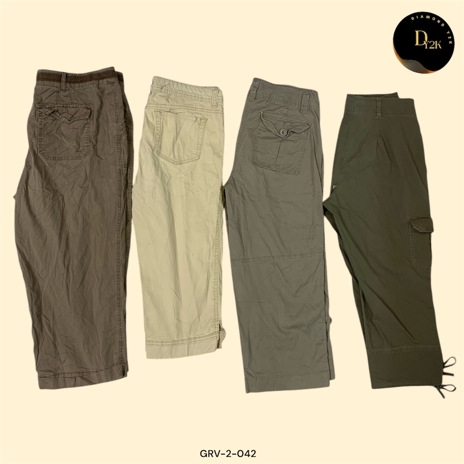 Vintage Cargo Capri Trousers – Classic Y2K Look (GRV-2-042)