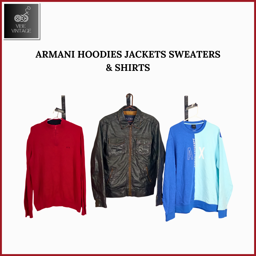 ARMANI HOODIES JACKETS SWEATERS & SHIRTS - 12 PCS