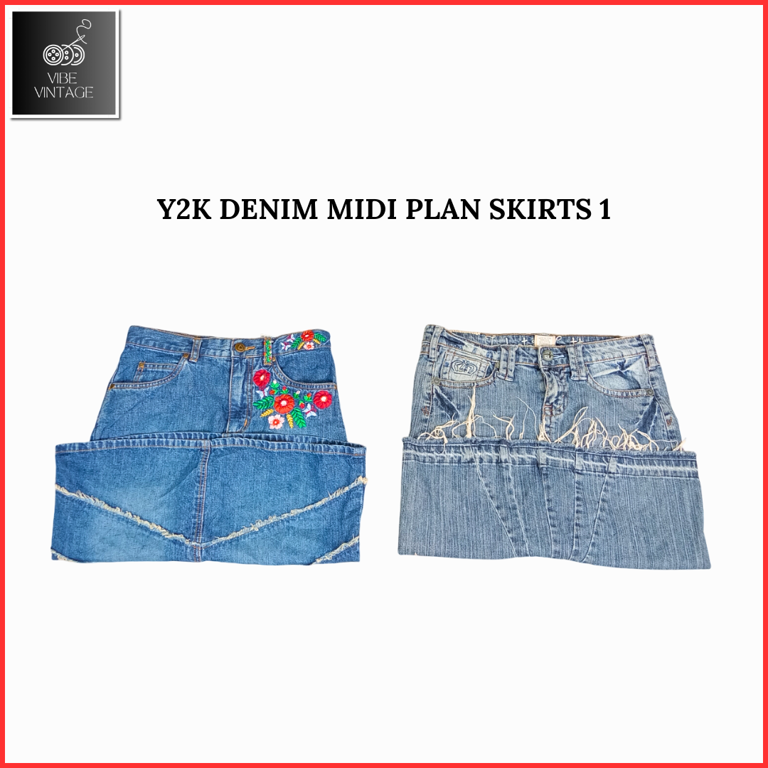 DENIM MIDI PLAIN SKIRTS - 10 PCS (BUNDLE 1)