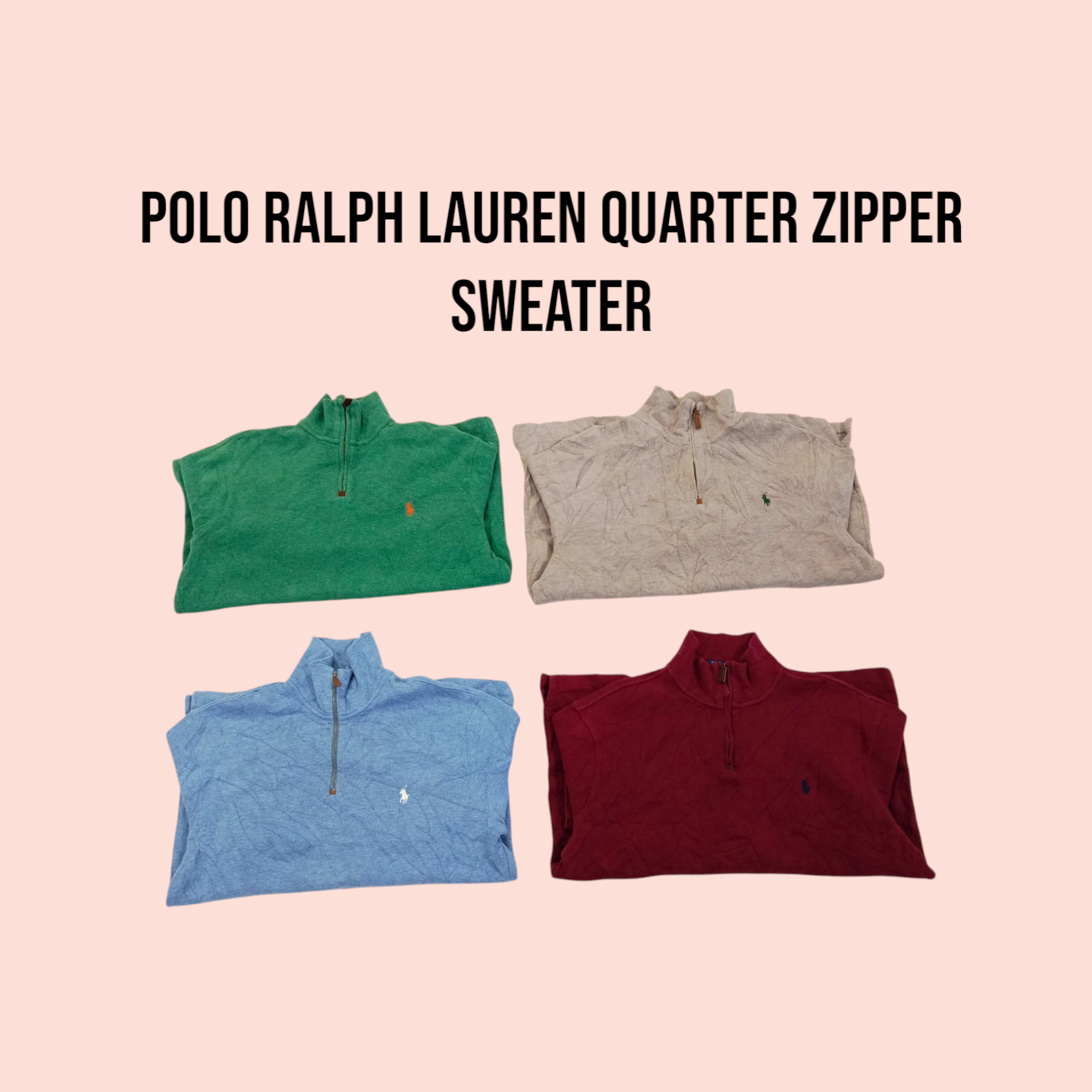 Polo Ralph Lauren pull zippé à 1/4 et en maille.