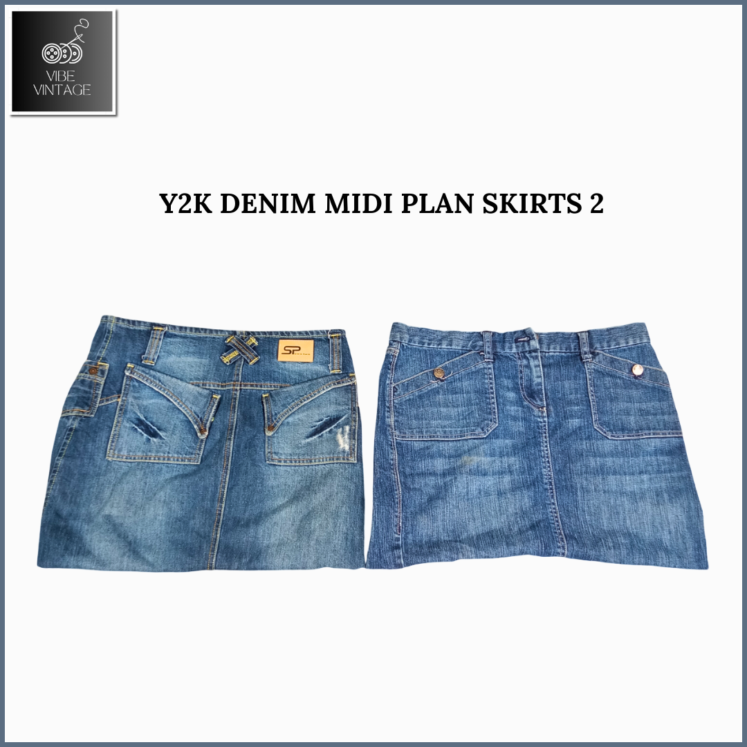 DENIM MIDI PLAIN SKIRTS - 09 PCS (BUNDLE 2)