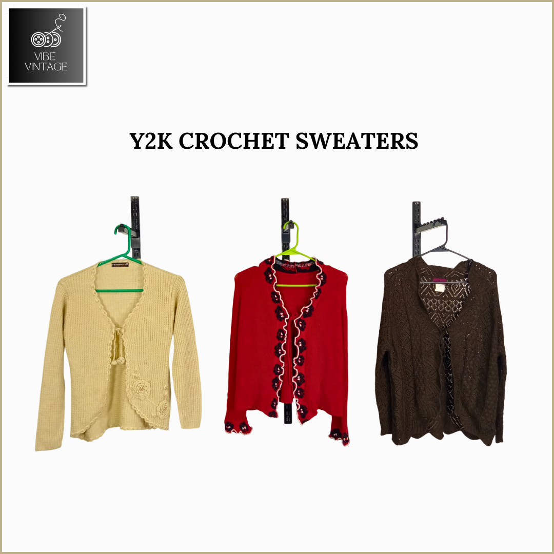 Y2K CROCHET SWEATERS - 10 PCS