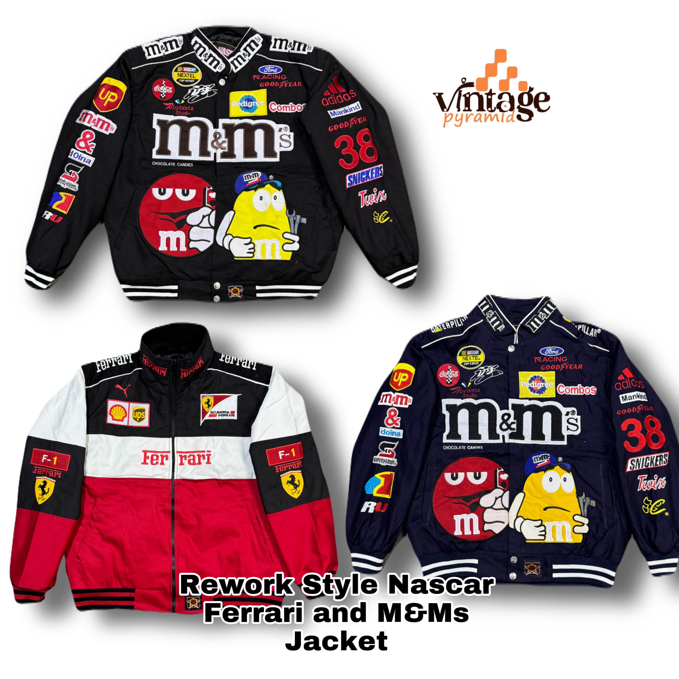 Vestes de Rework Style Nascar Ferrari et M&Ms VP080