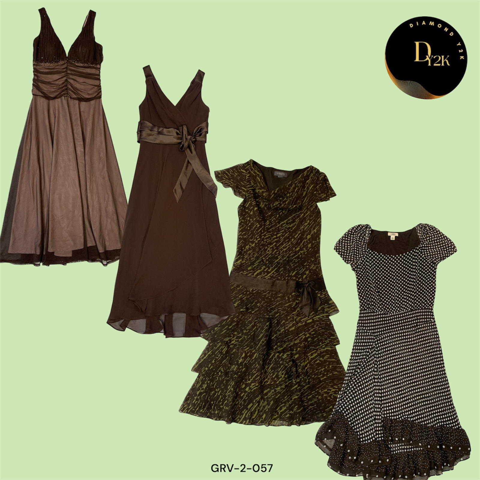 Classic Brown Poly Dress – Y2K Vibes (GRV-2-057)