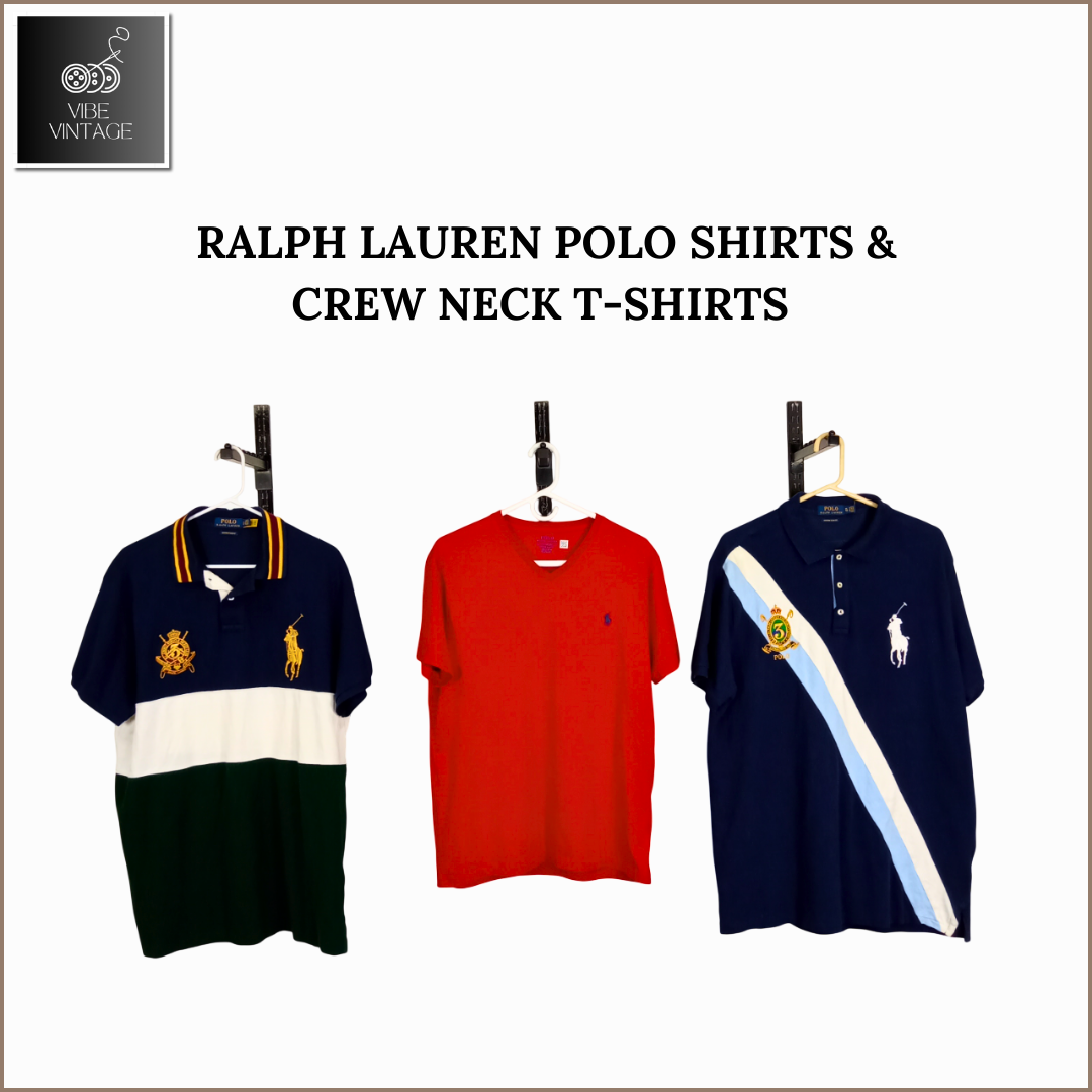 RALPH LAUREN POLO SHIRTS & CREW NECK T-SHIRTS - 22 PCS