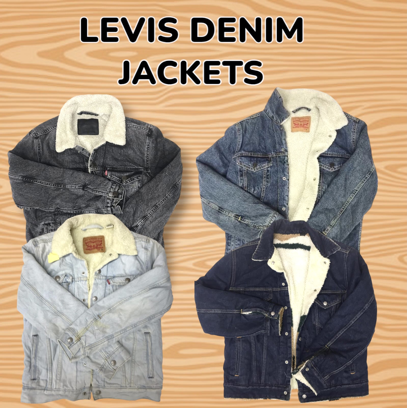 FNC-121 LEVIS DENIM SHERPA LINED JACKETS 17 PCS