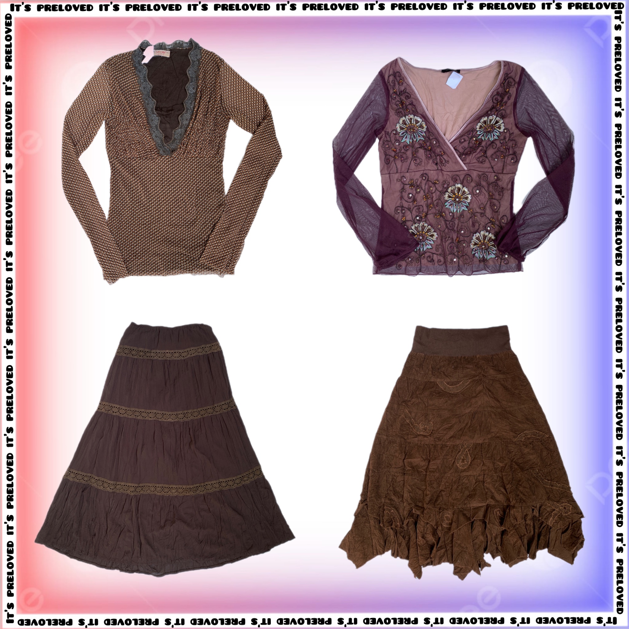 Boho Fairy Y2K Tops and Skirts Coords Mix (SS-970)