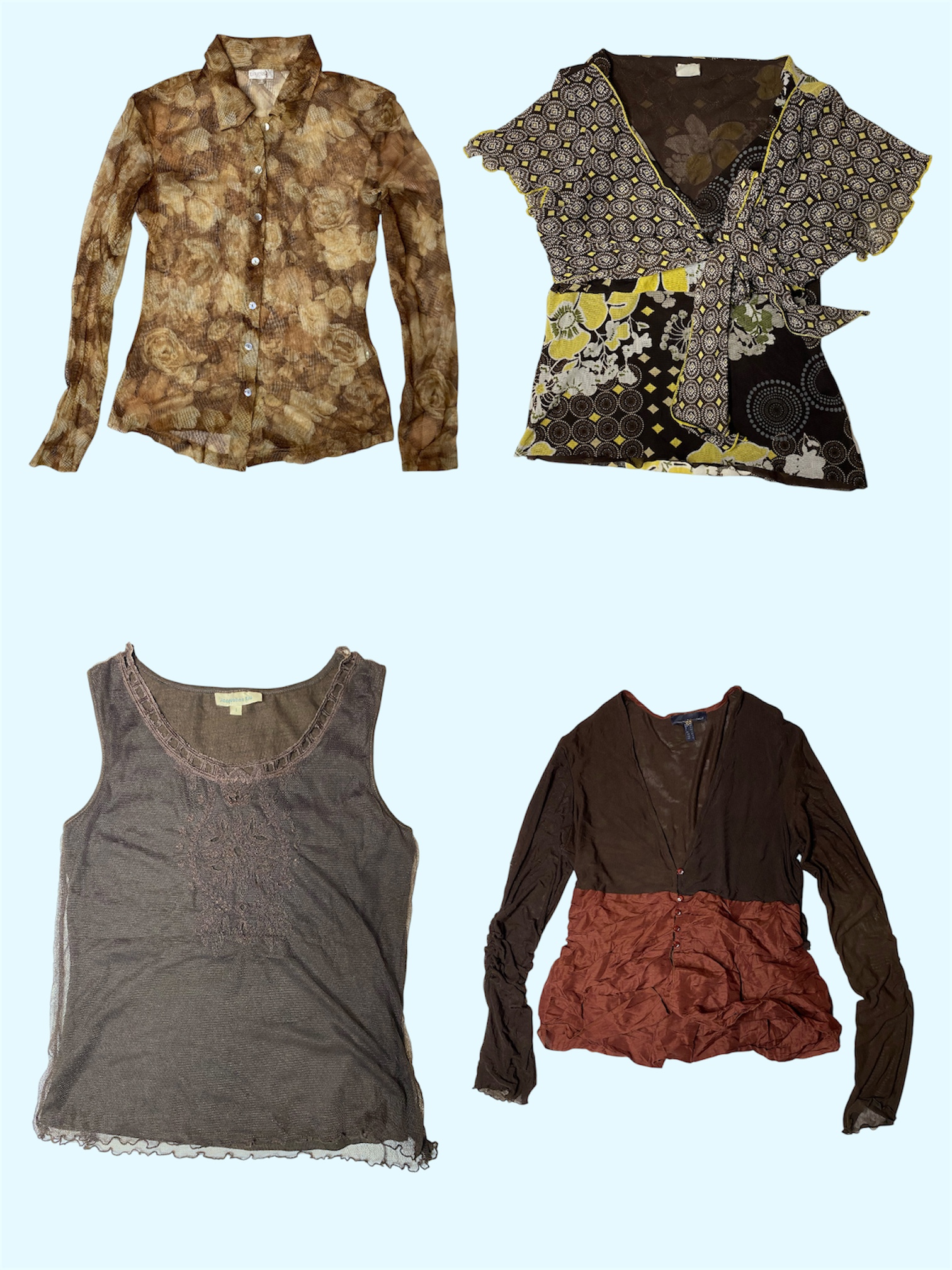  Collection de Tops Vintage Y2K en Mesh et Boho » (TS-316)