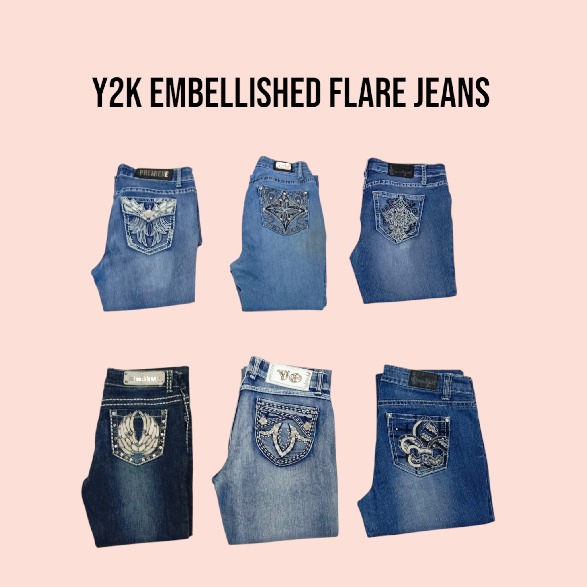 Y2k Embroidered Jeans