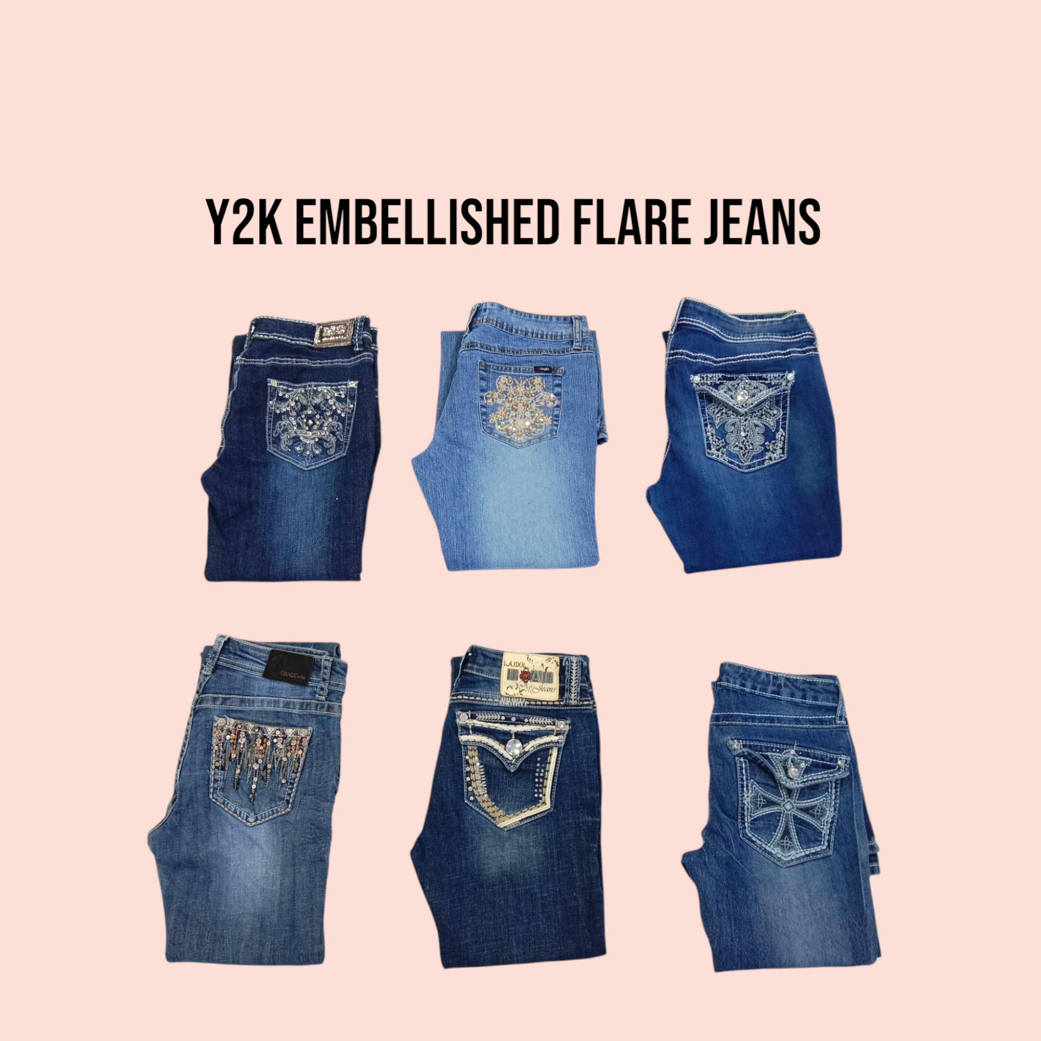 Y2k Embroidered Jeans