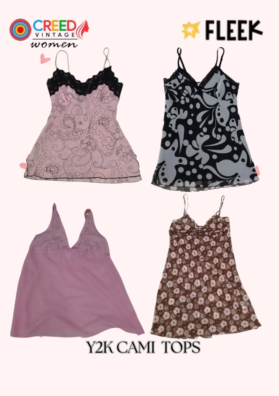 CR3634 Y2K Cami Tops - 8 Pcs