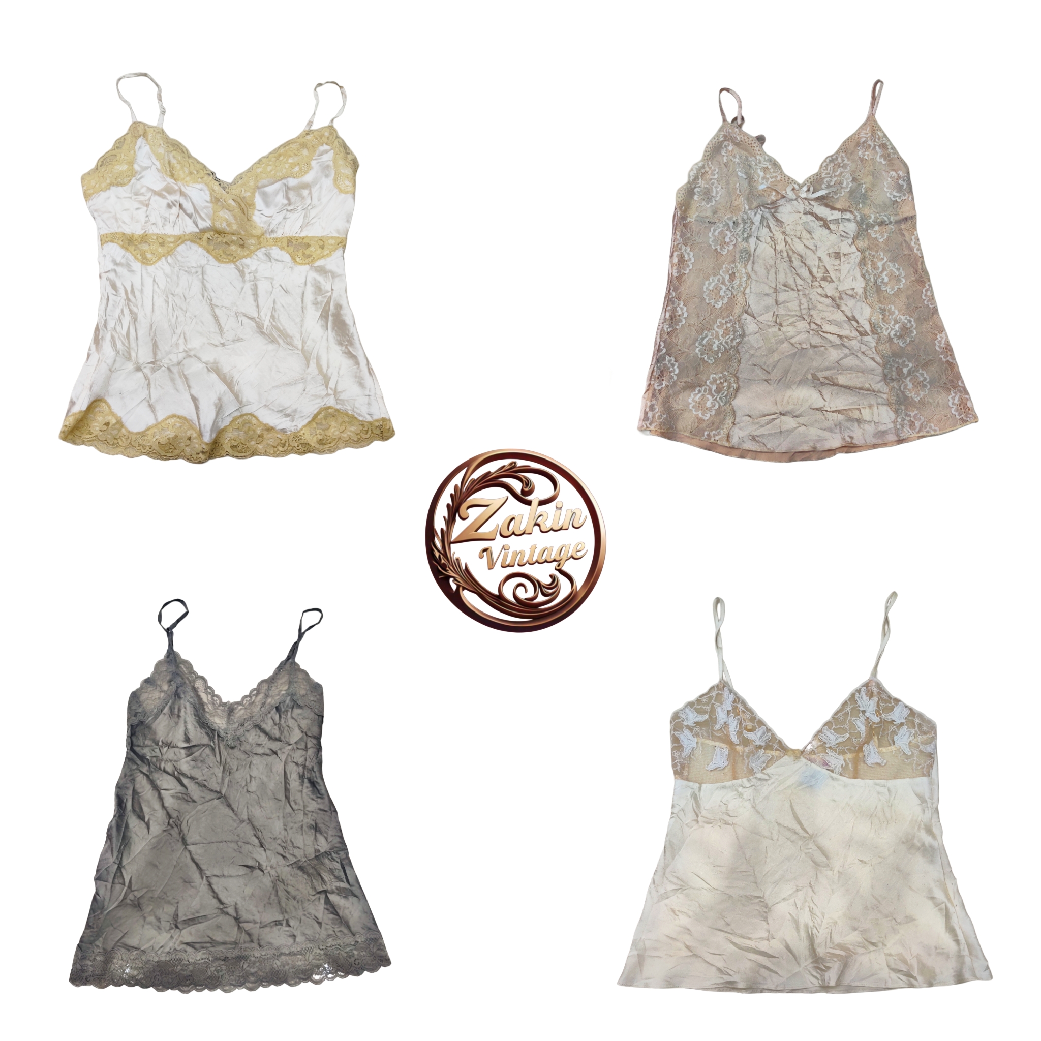 Y2K silk cami tops