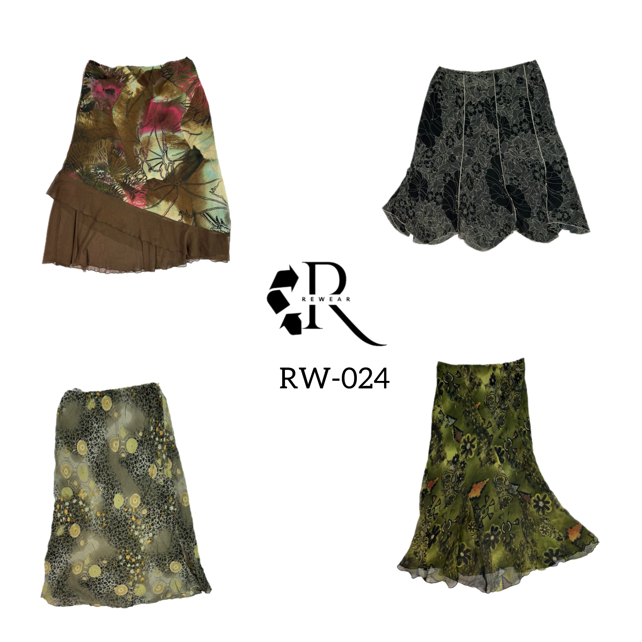 Y2K Earthy Tone Poly Skirts (RW-024)