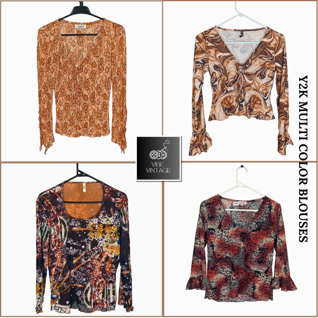 Y2K MULTI COLOR BLOUSES - 09 PCS