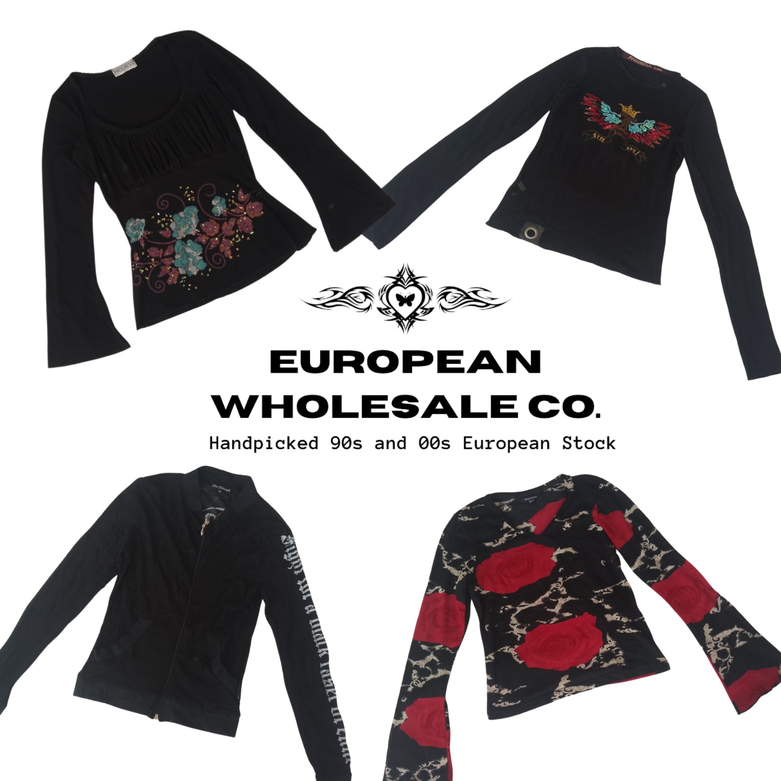 00s European Mix Aesthetic Mesh Tops Mix (EWC043)