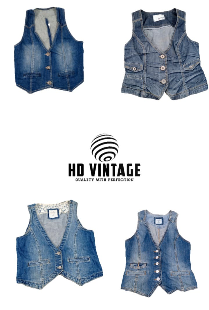 HD667 Ladies Y2K Denim Vests - 17 pcs