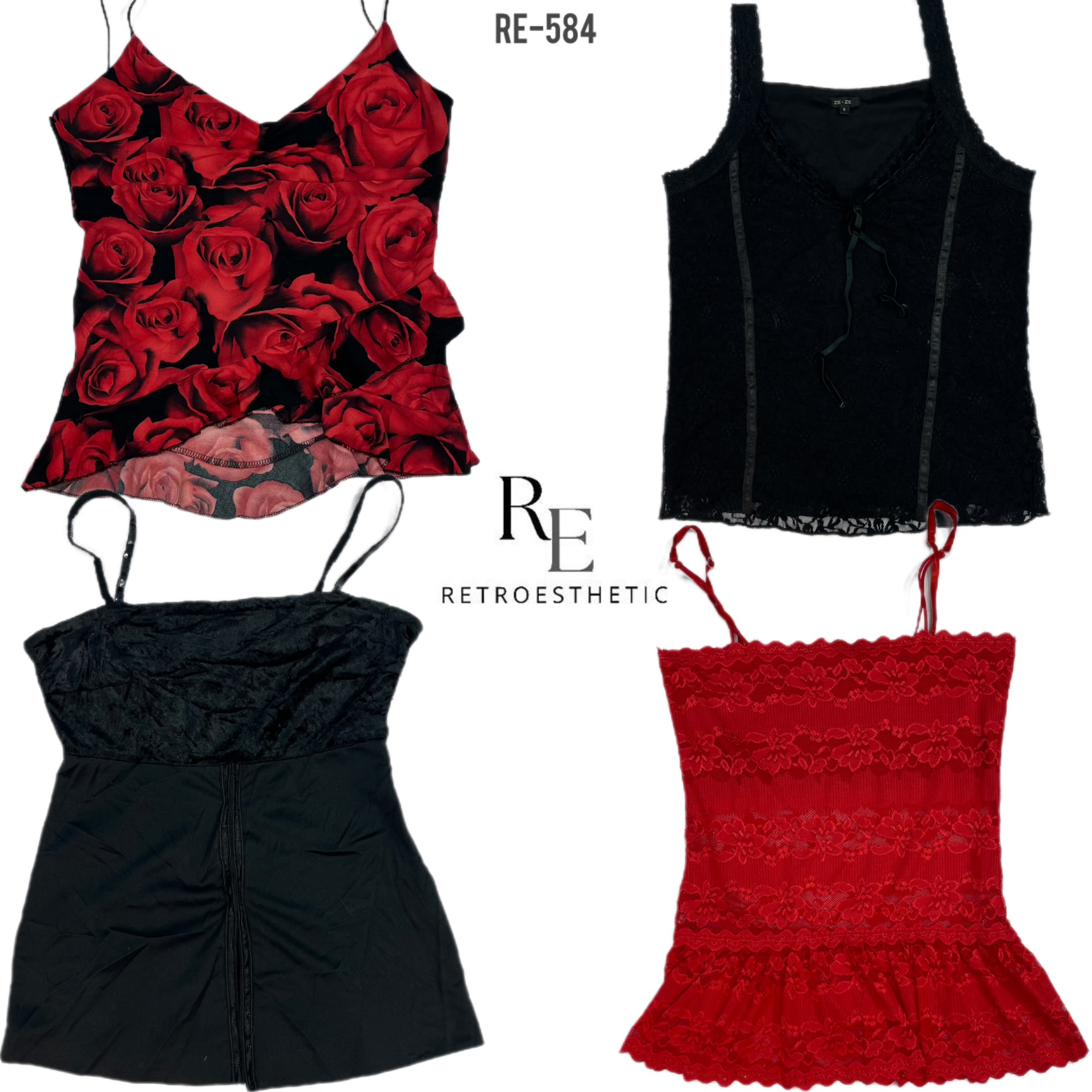 Y2K Date Night Romantische Cami Tops (RE-584)