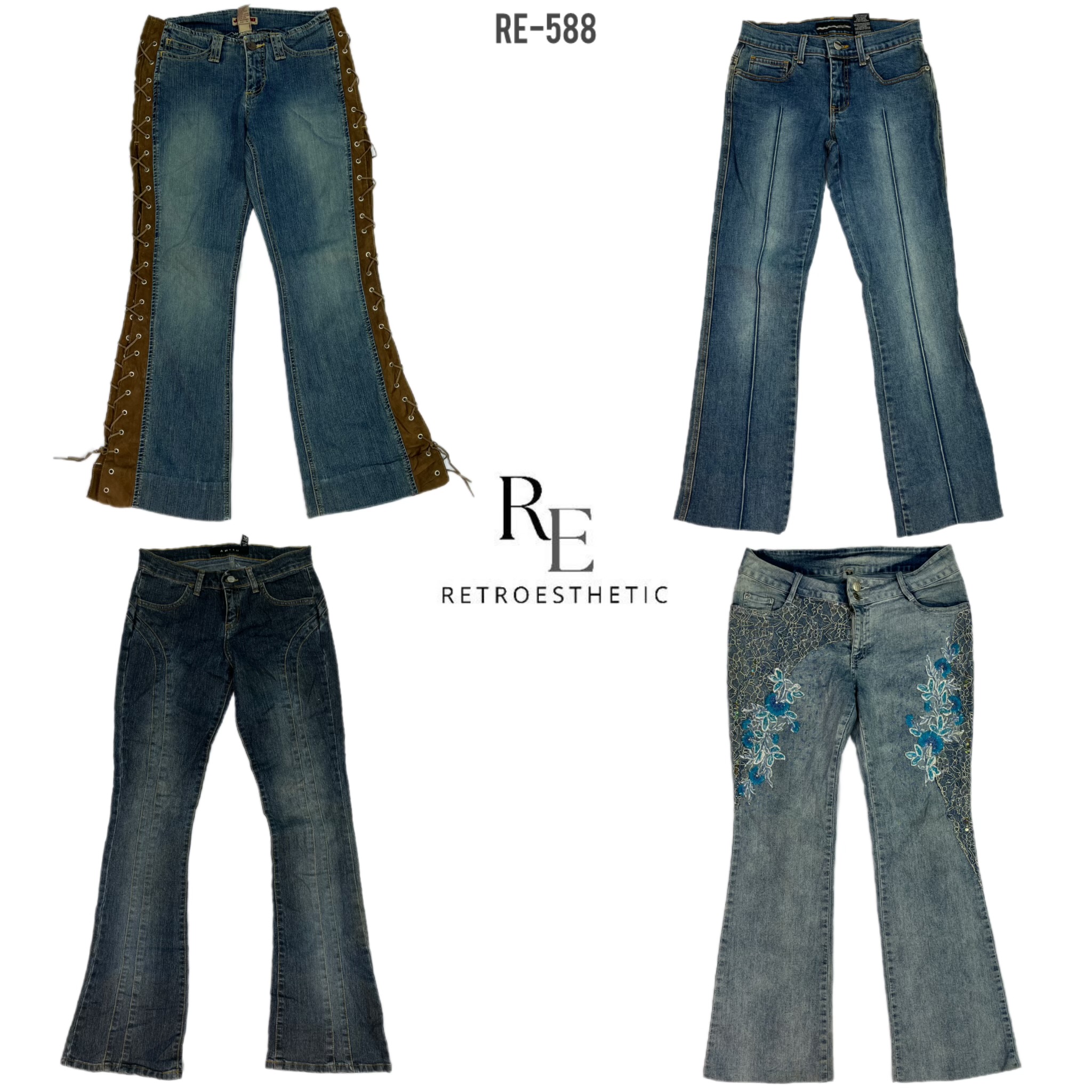 Y2K Einzigartige Flared Jeans (RE-588)