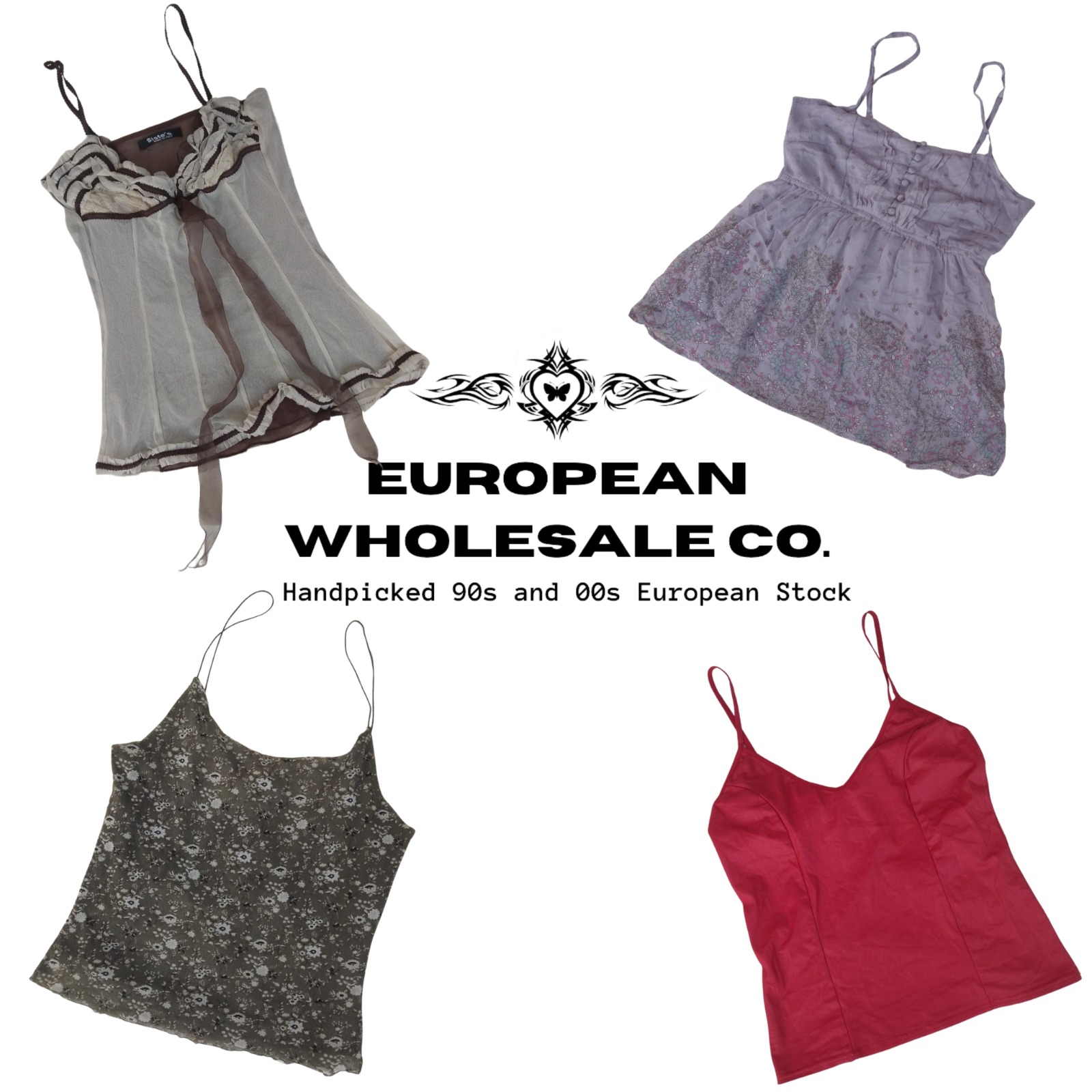 Y2K European Mixed Aesthetic Summer Cami Tops Mix (EWC052)