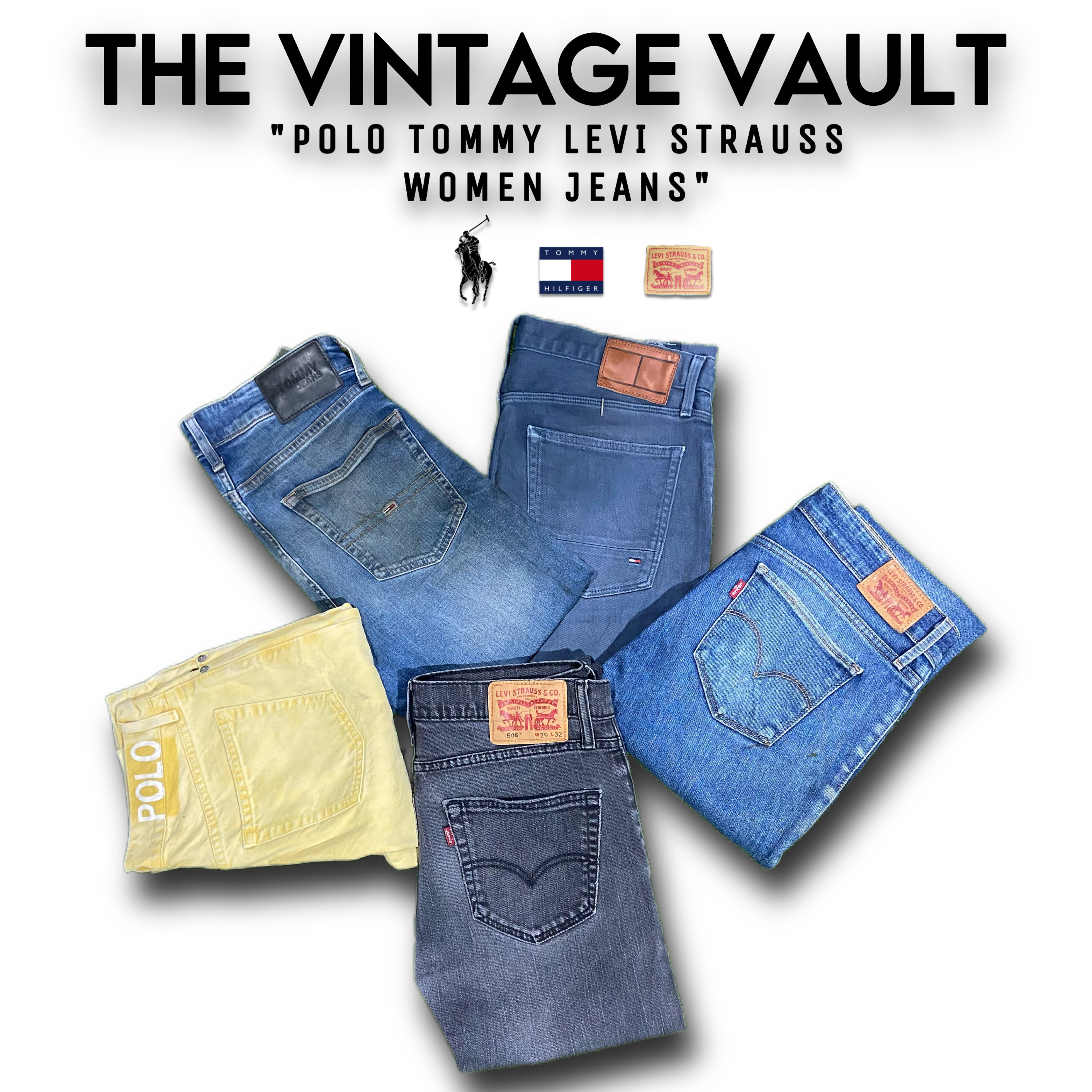 Polo Ralph Lauren Tommy Levi Strauss Jeans For Women - 35 pcs