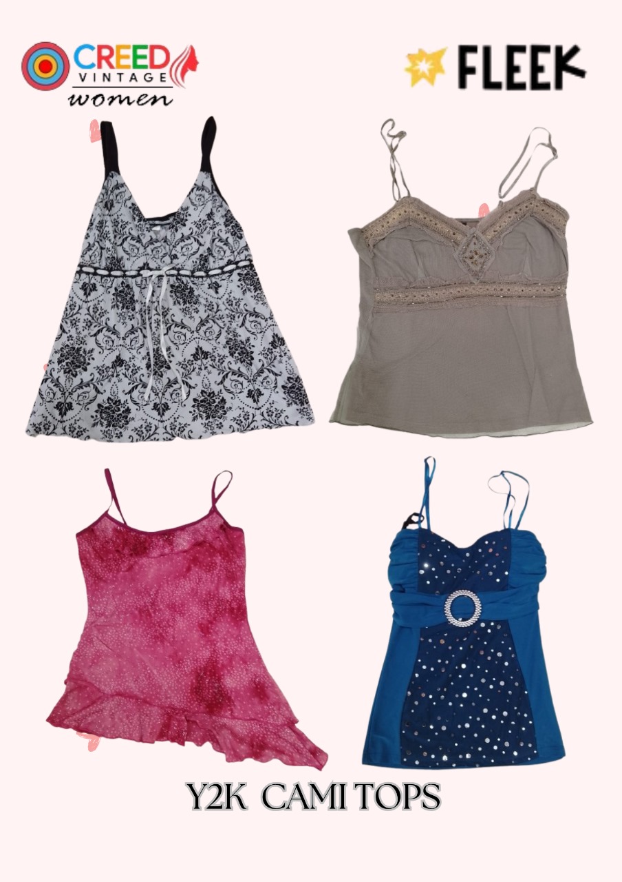 CR3668 Y2K Cami Tops - 7 Pcs