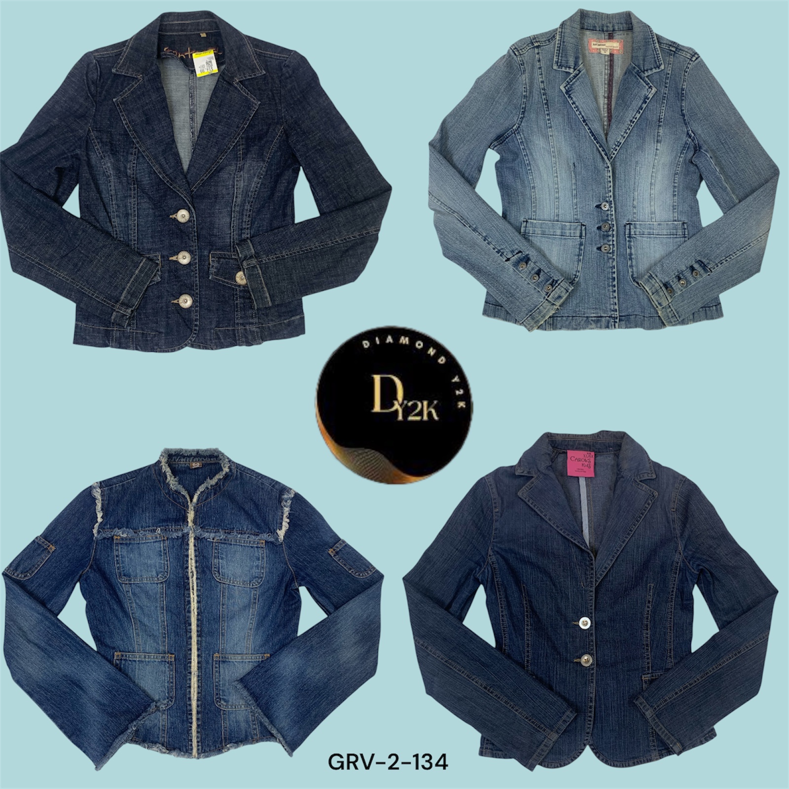 Veste en jean baggy – Style de rue surdimensionné Y2K (GRV-2-134)