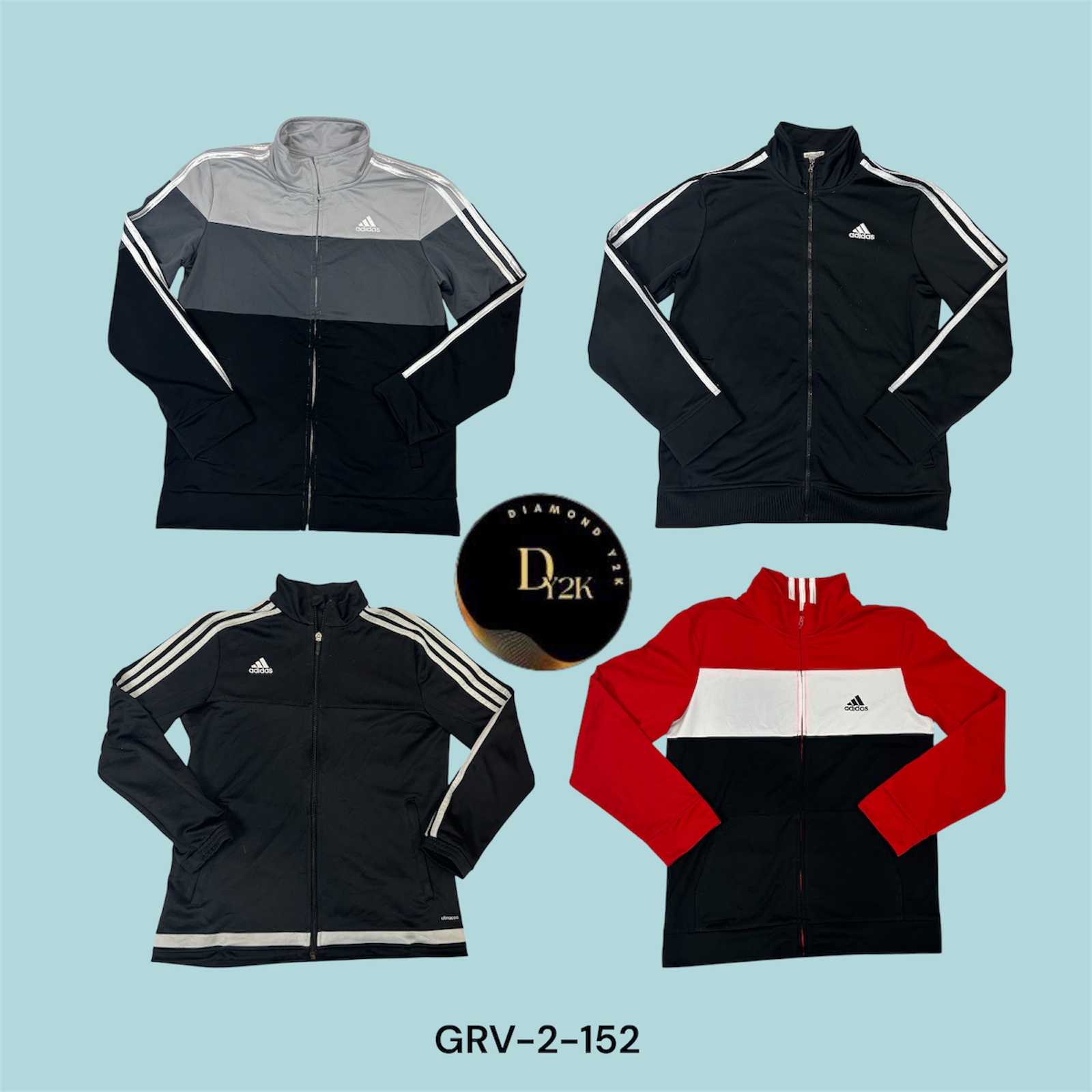 Y2K Adidas Lite Zip-Up – Trendy & Lightweight Jacket (GRV-2-152)