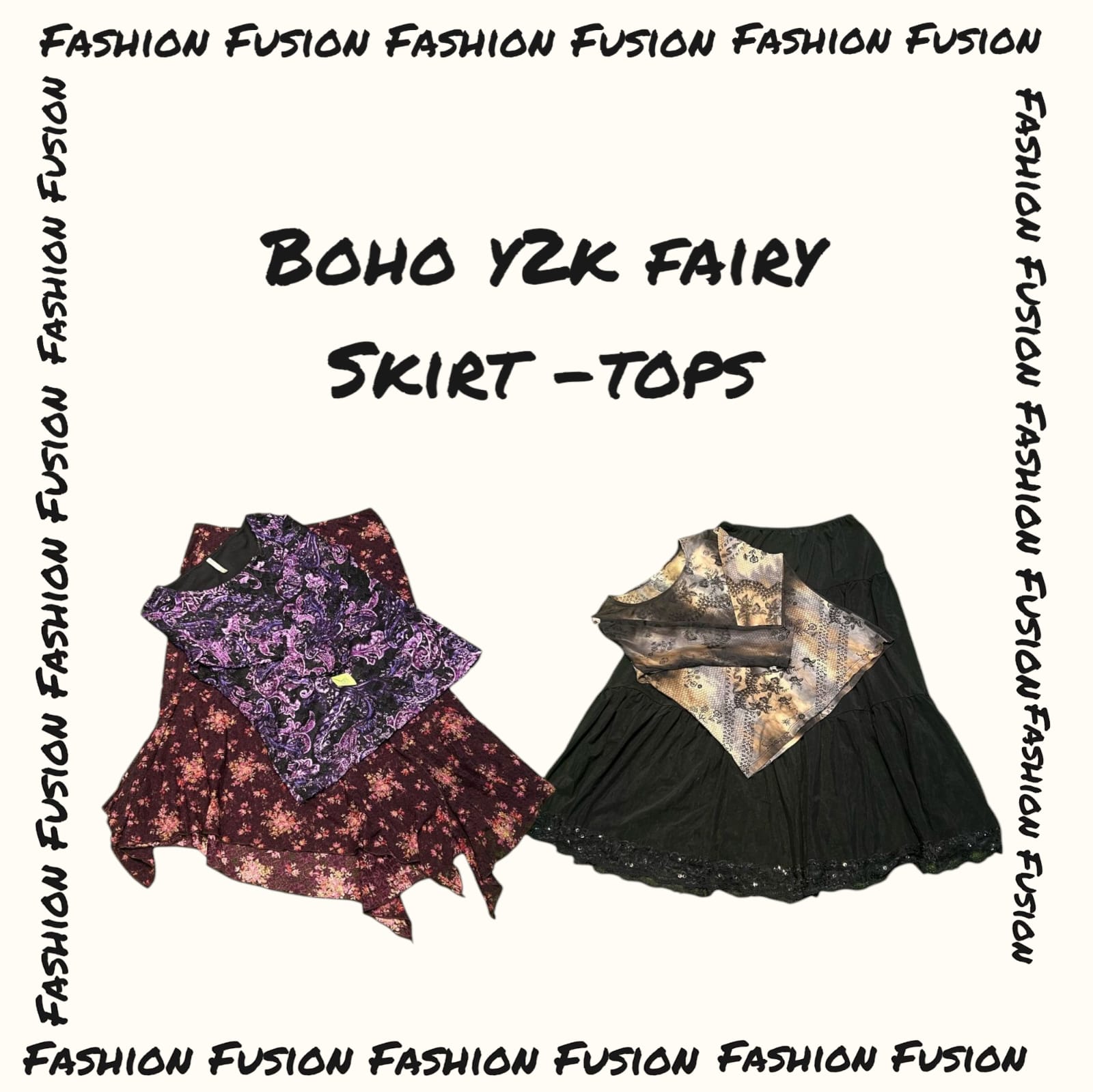 (FF-620) Y2k Boho fairy Tops-Skirt