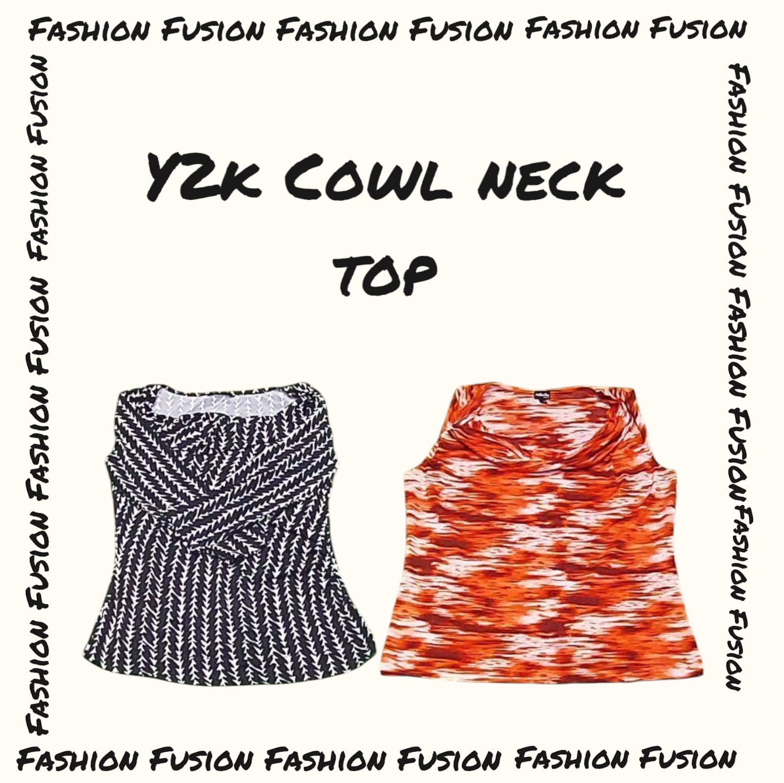 (FF-626) y2k cowl neck tops