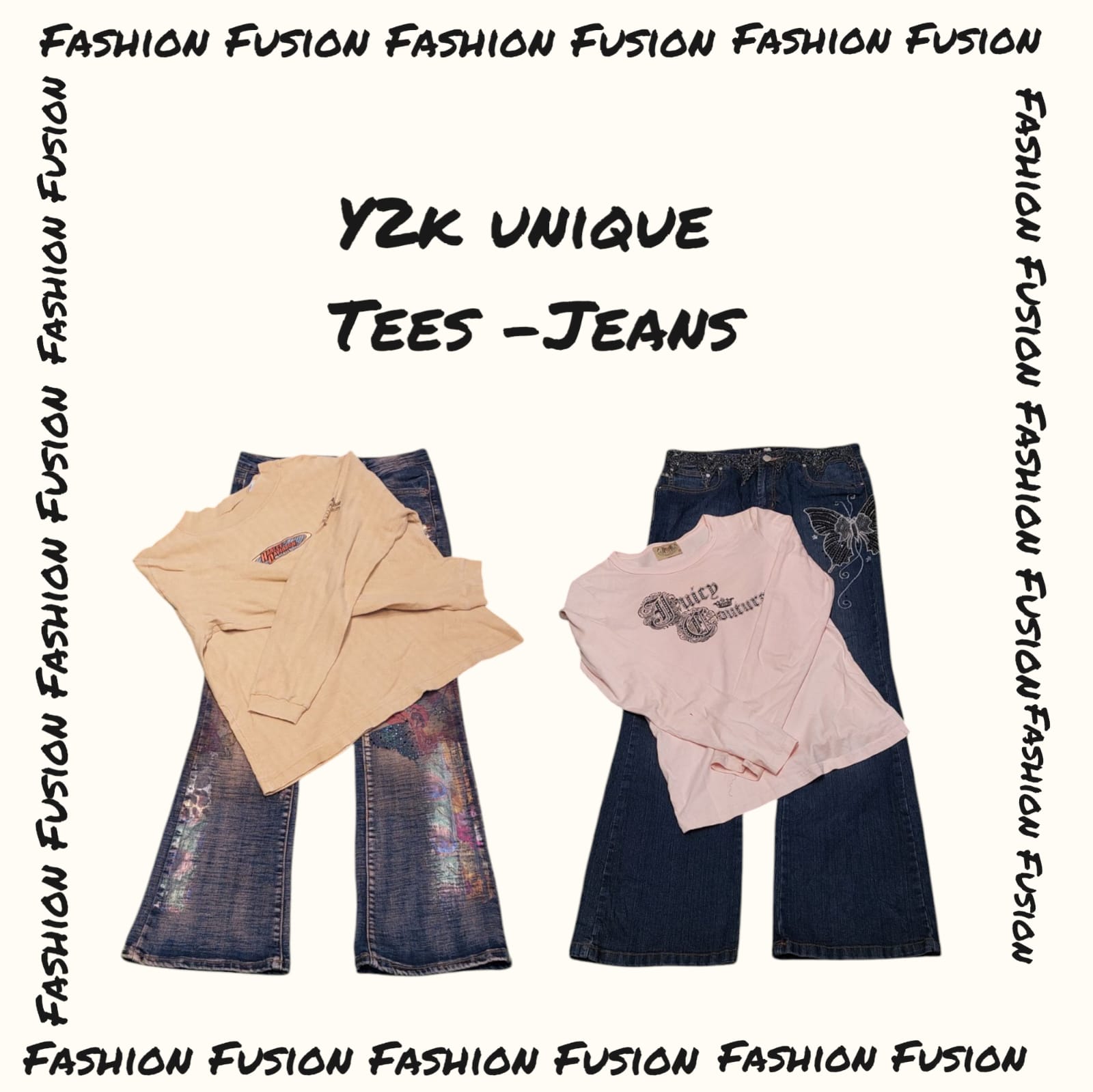 (FF-629) y2k unique Tops-Jeans