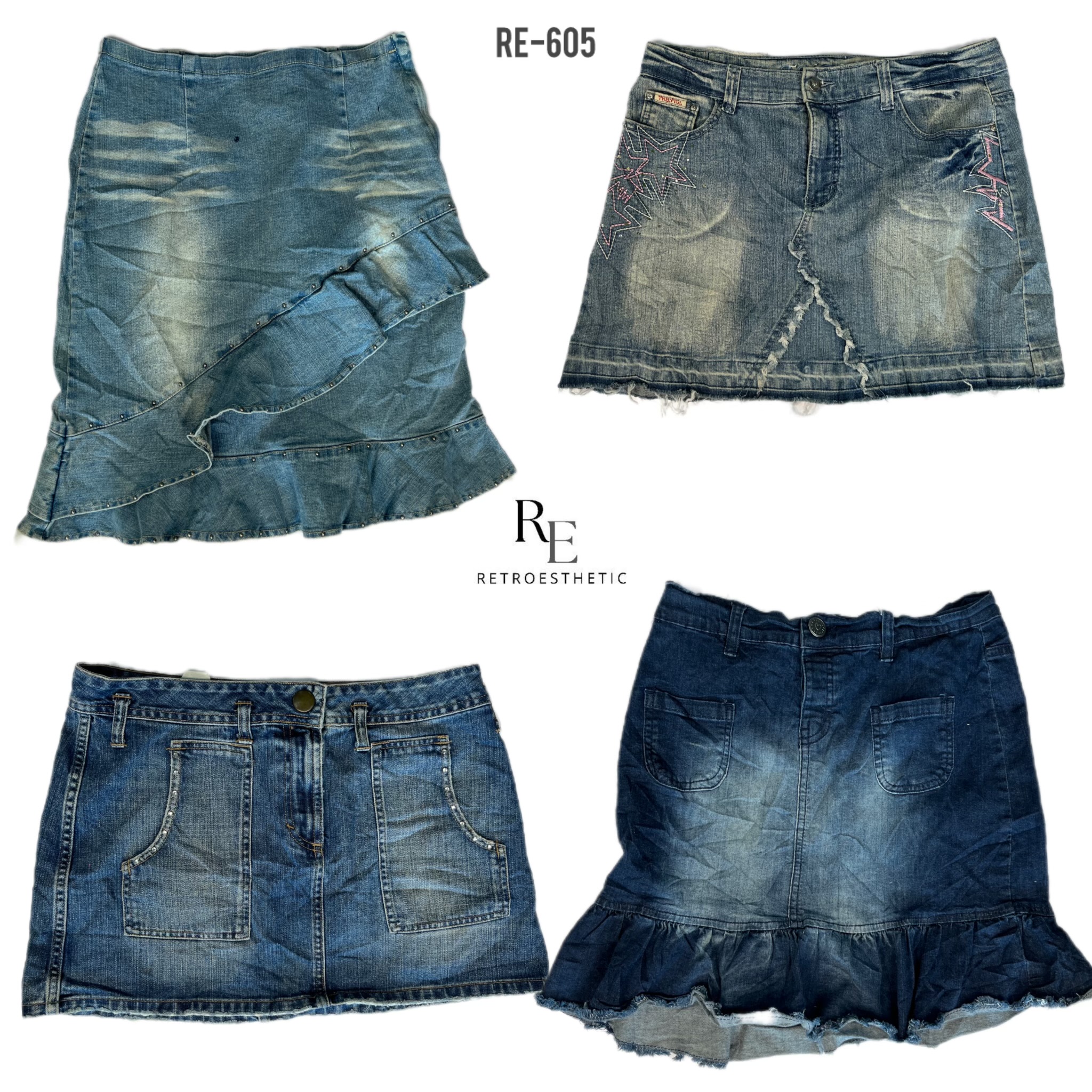 Y2K Britney Era Denim Midi Mix Skirts (RE-605)