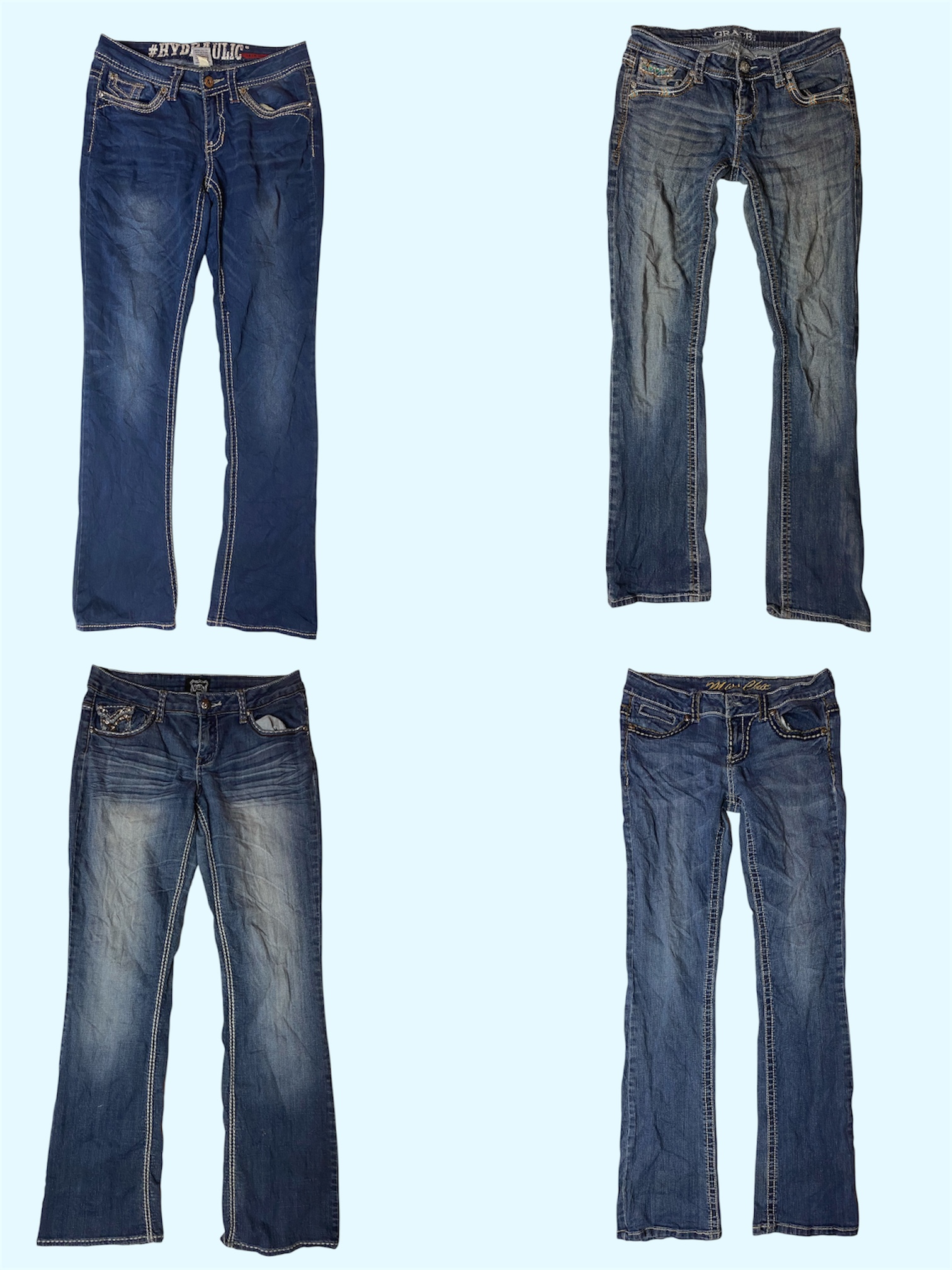 Faded & Flared: Y2K Denim Jeans (TS-330)