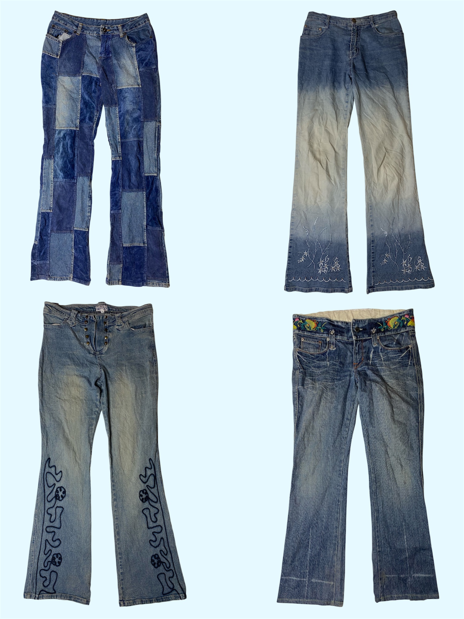 “Y2K Denim Throwback: Nostalgic Flared Jeans (TS-332)