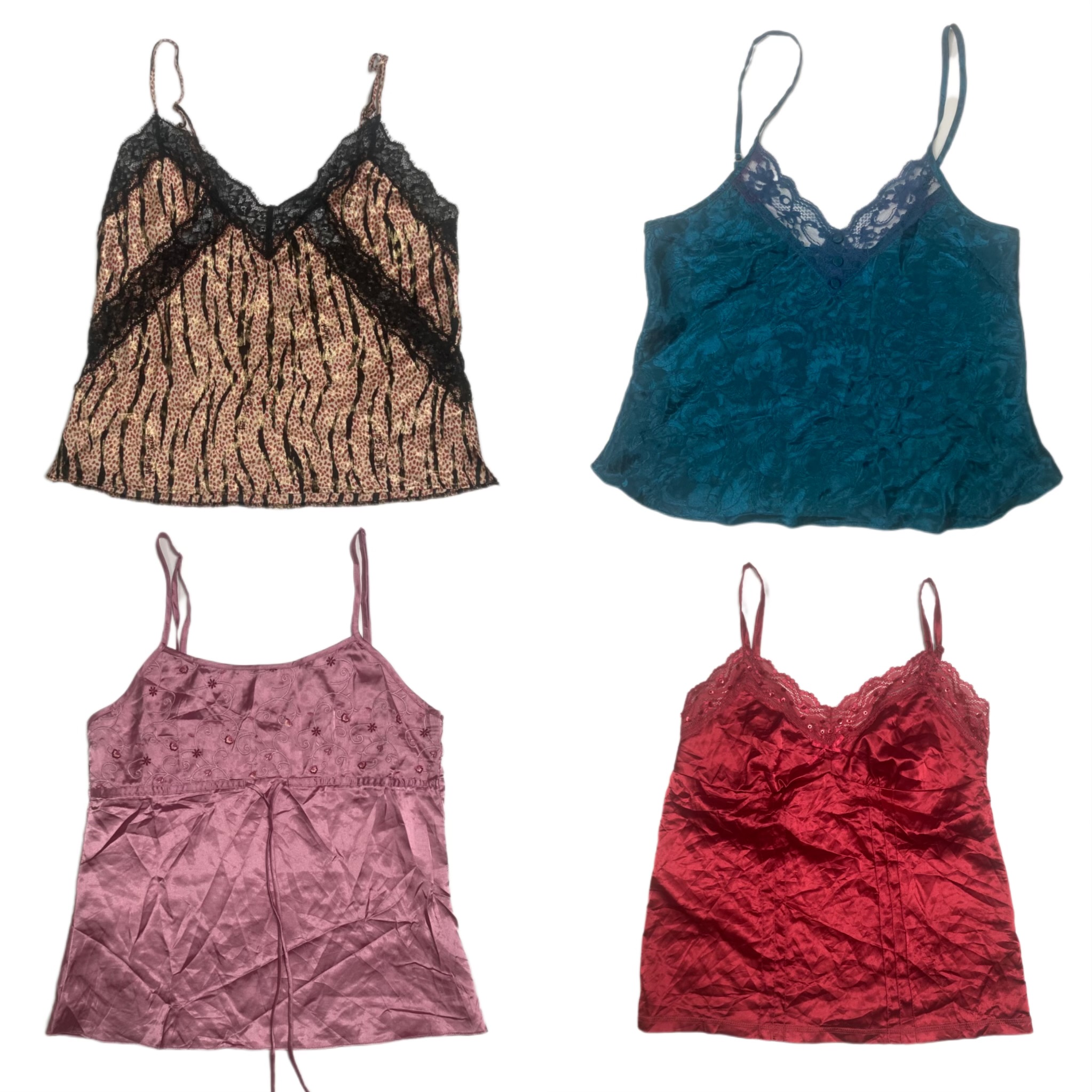 Y2K Soft Girl Silk Slip Tops