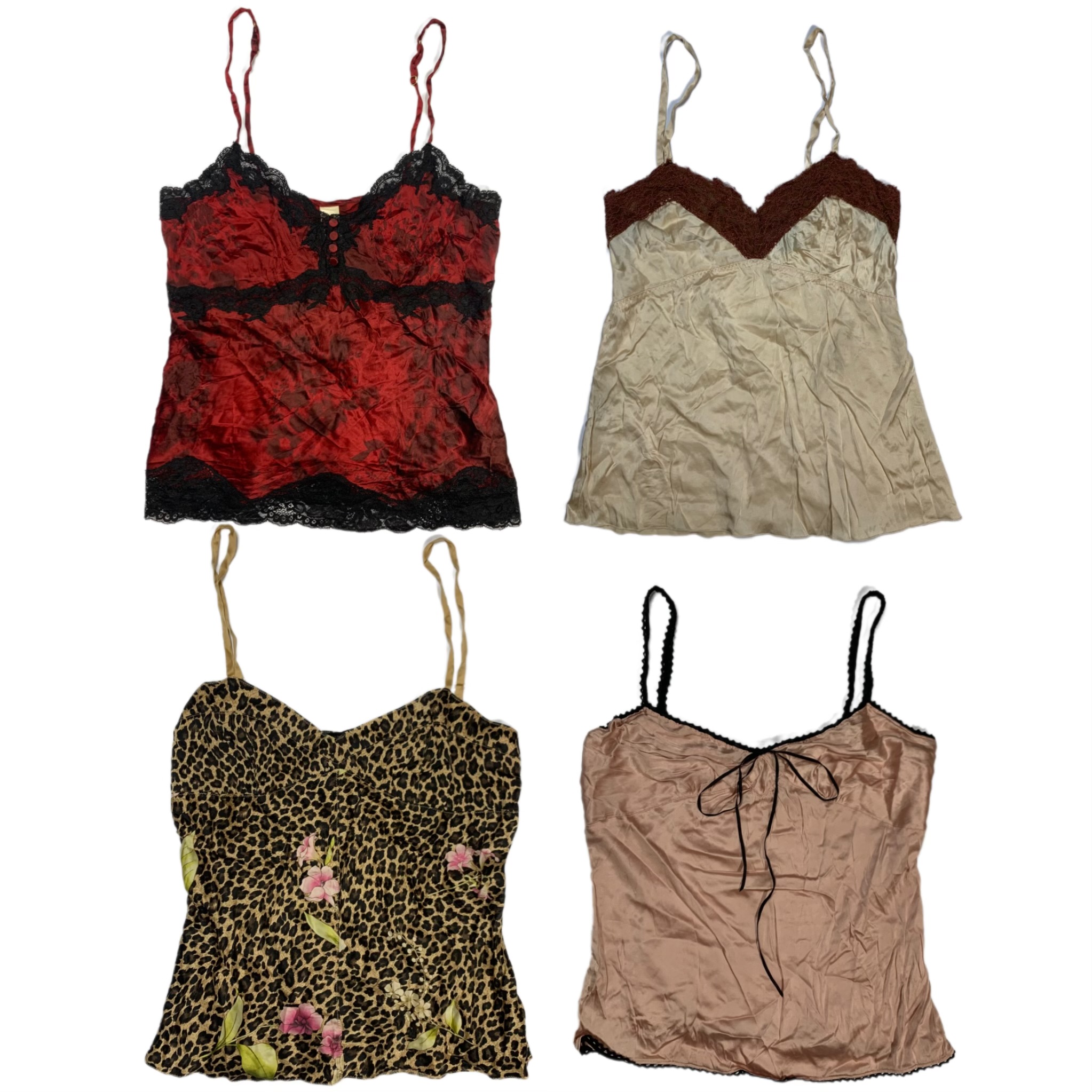 Y2K 100% Silk Slip Tops