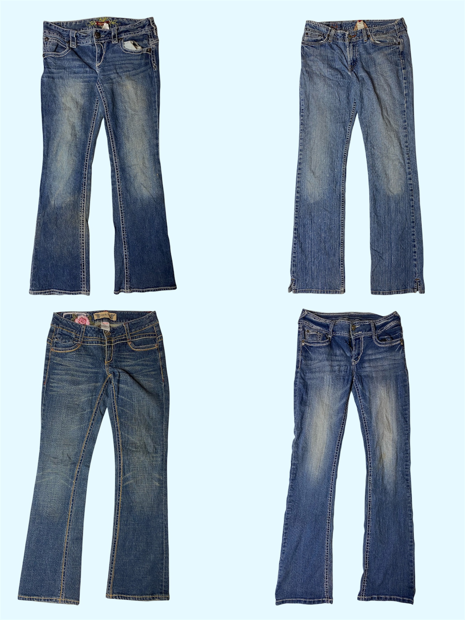 “Y2K Vintage Low-Rise Flared Jeans Collection (TS-334)
